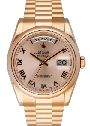 Rolex Day Date 118205 18K Rose Gold Mens Watch