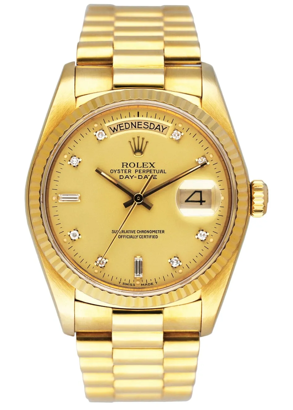 Rolex Day Date 18038 Diamond Dial Mens Watch