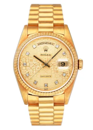 Rolex Day Date 18238 Anniversary Dial Mens Watch