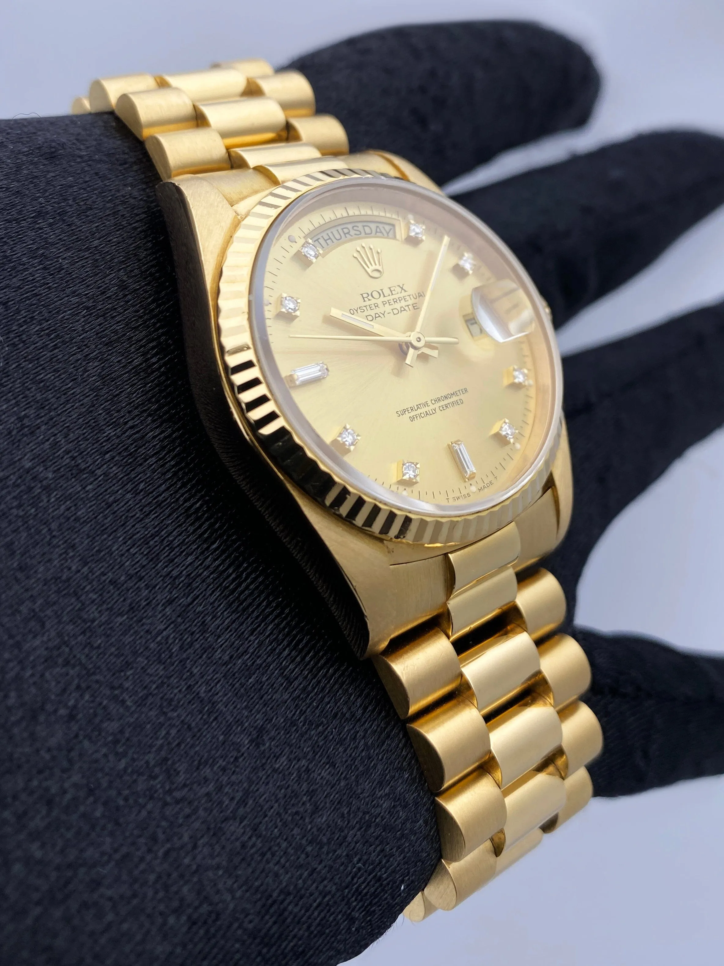 Rolex Day Date 18238 Diamond Dial Mens Watch