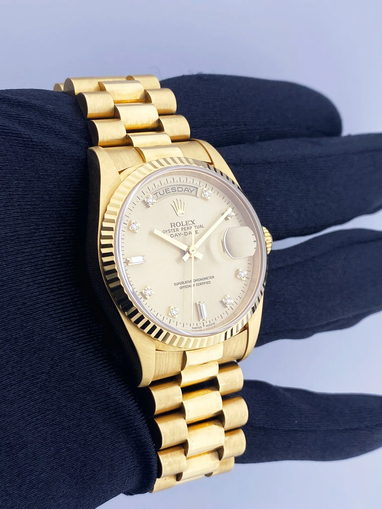 Rolex Day Date 18238 Diamond Dial Mens Watch