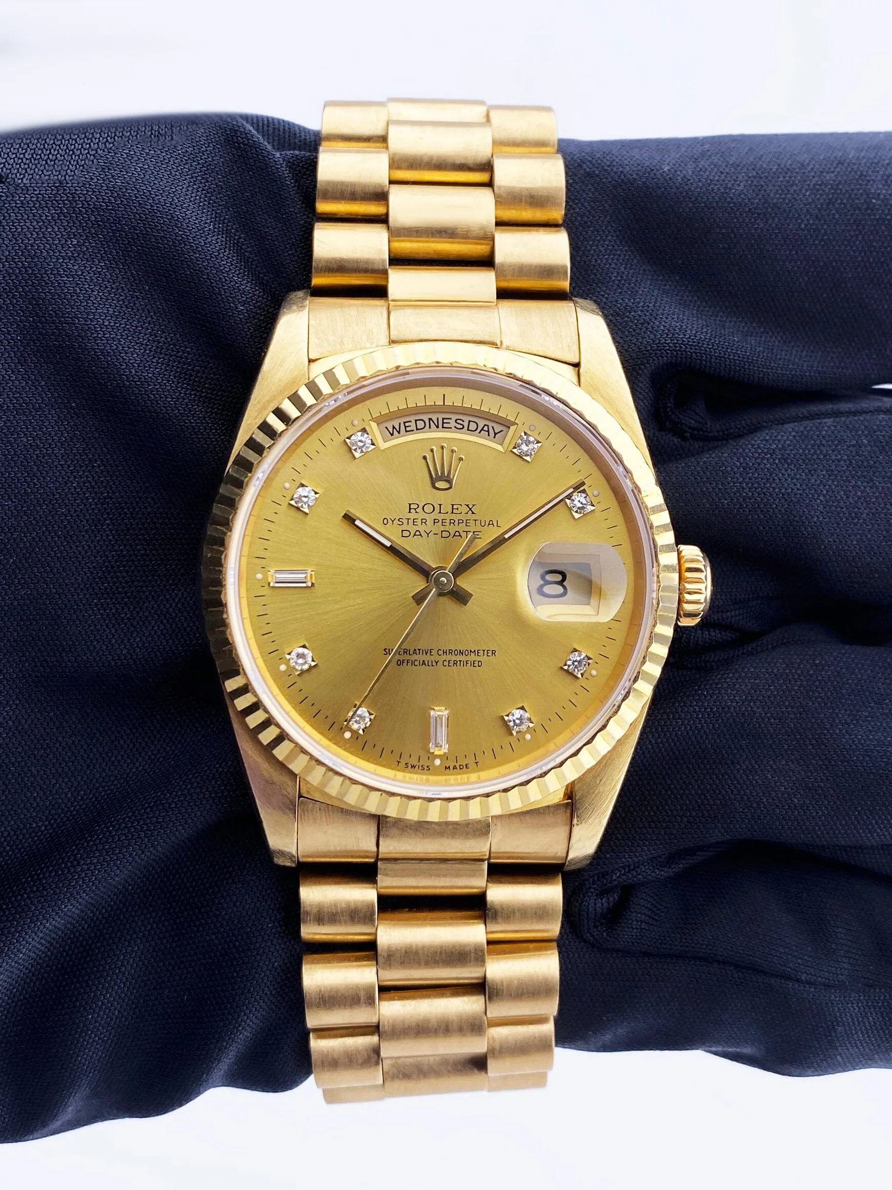 Rolex Day Date 18238 President Diamond Dial Mens Watch