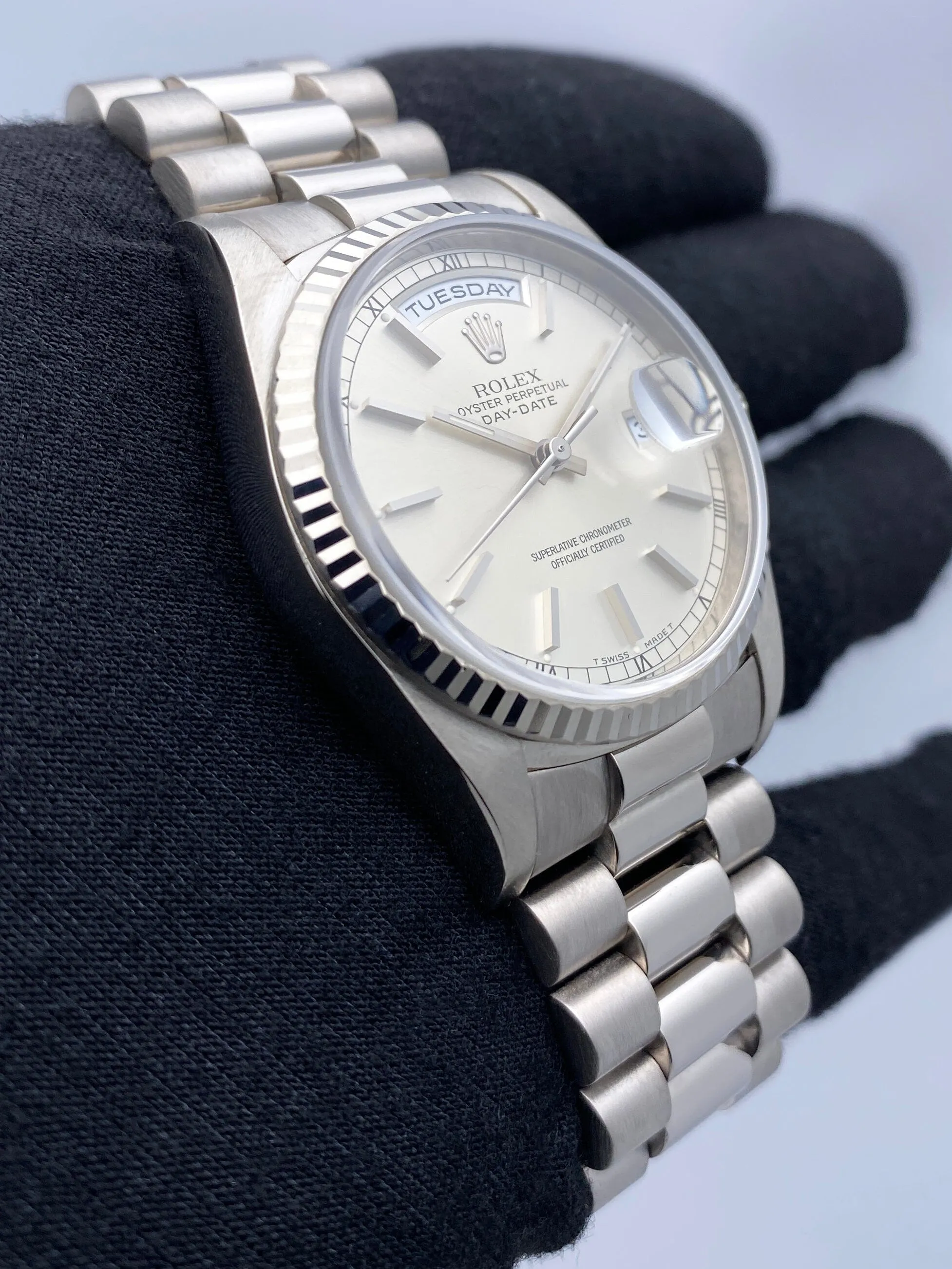 Rolex Day Date 18239 18K White Gold Mens Watch