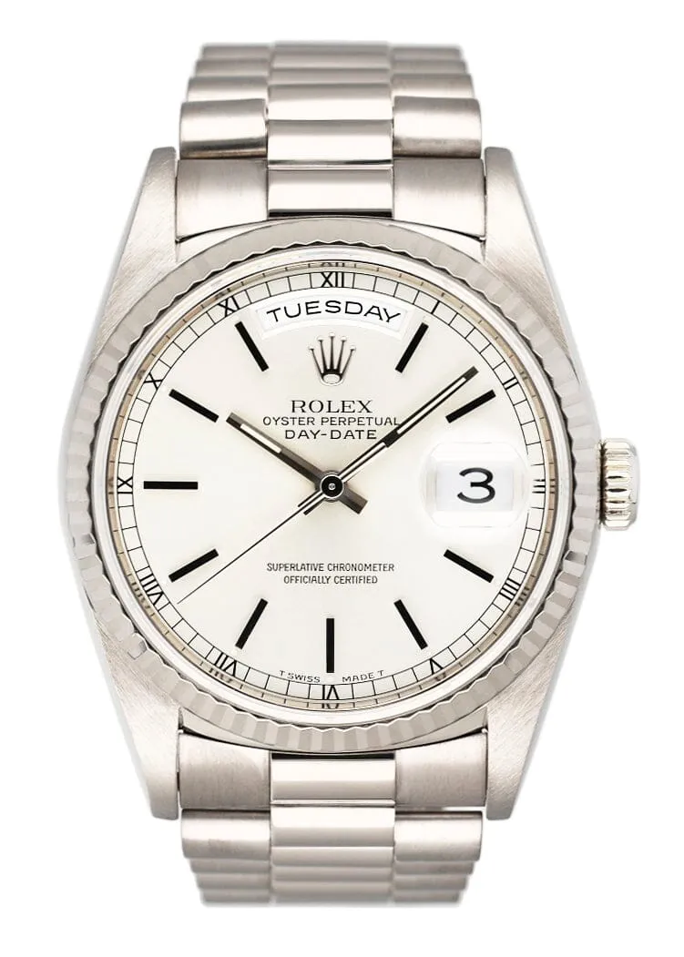 Rolex Day Date 18239 18K White Gold Mens Watch