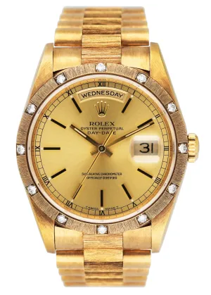 Rolex Day Date 18308 Diamond 18K Yellow Gold Mens Watch
