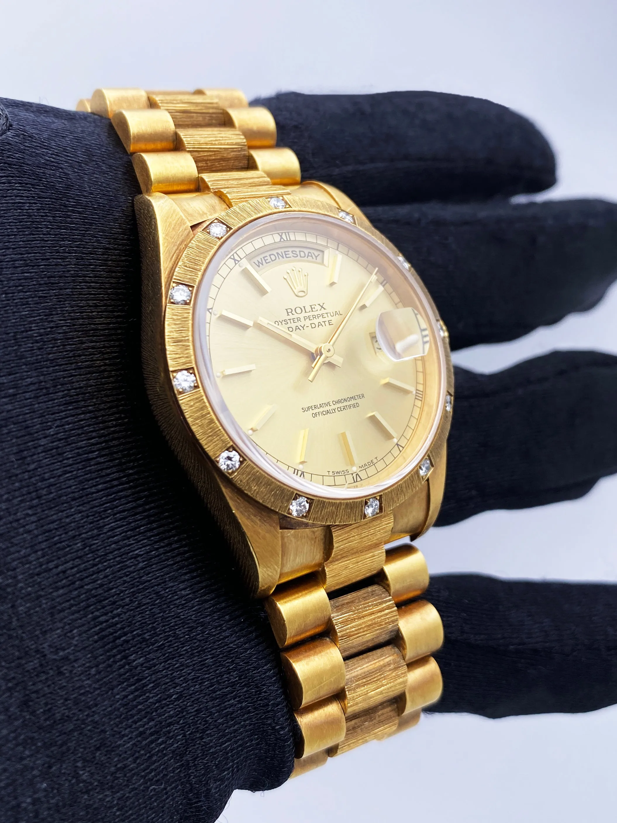 Rolex Day Date 18308 Diamond 18K Yellow Gold Mens Watch