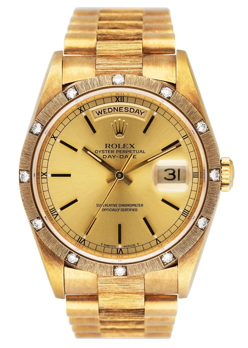 Rolex Day Date 18308 Diamond 18K Yellow Gold Mens Watch
