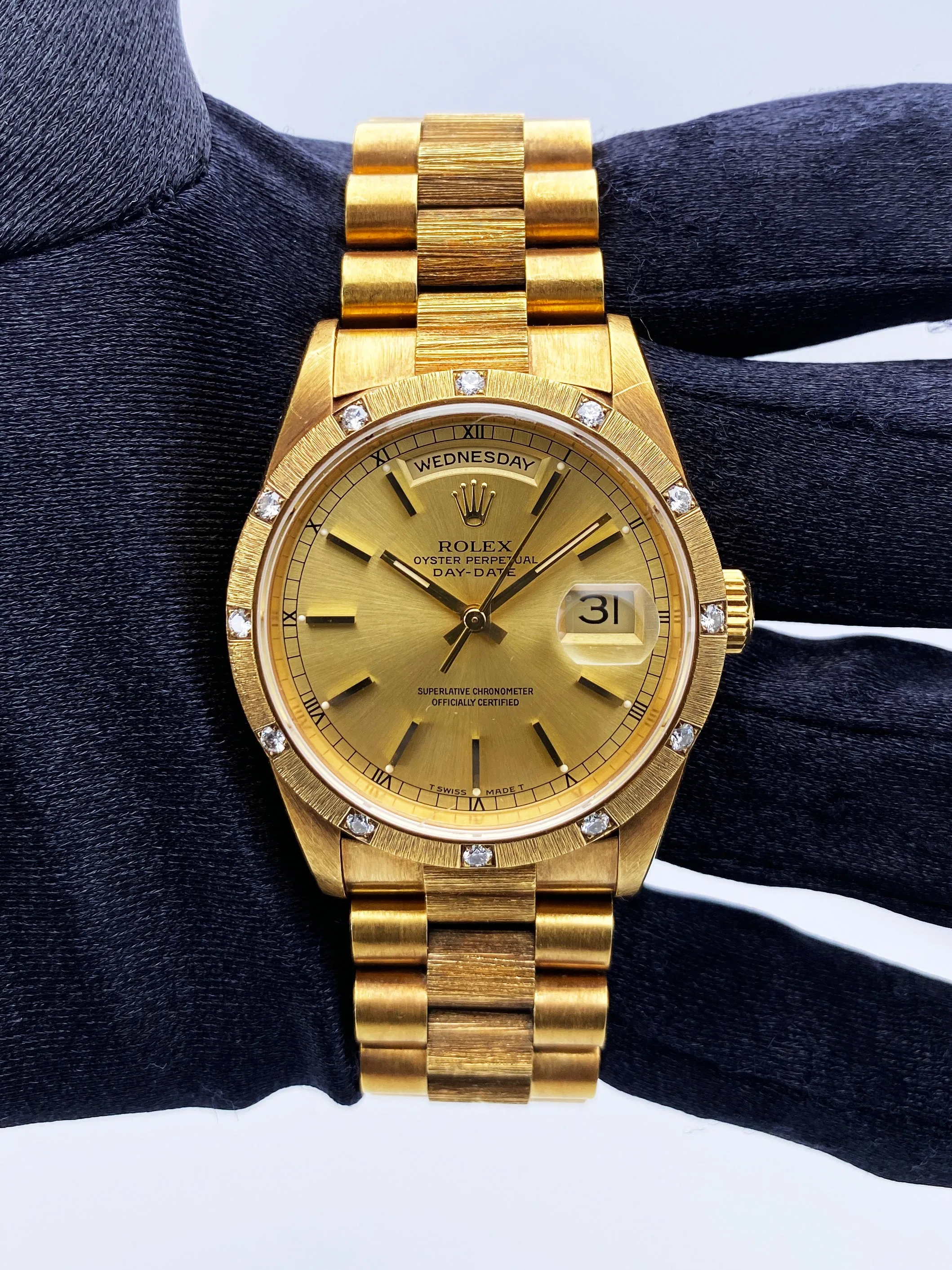 Rolex Day Date 18308 Diamond 18K Yellow Gold Mens Watch