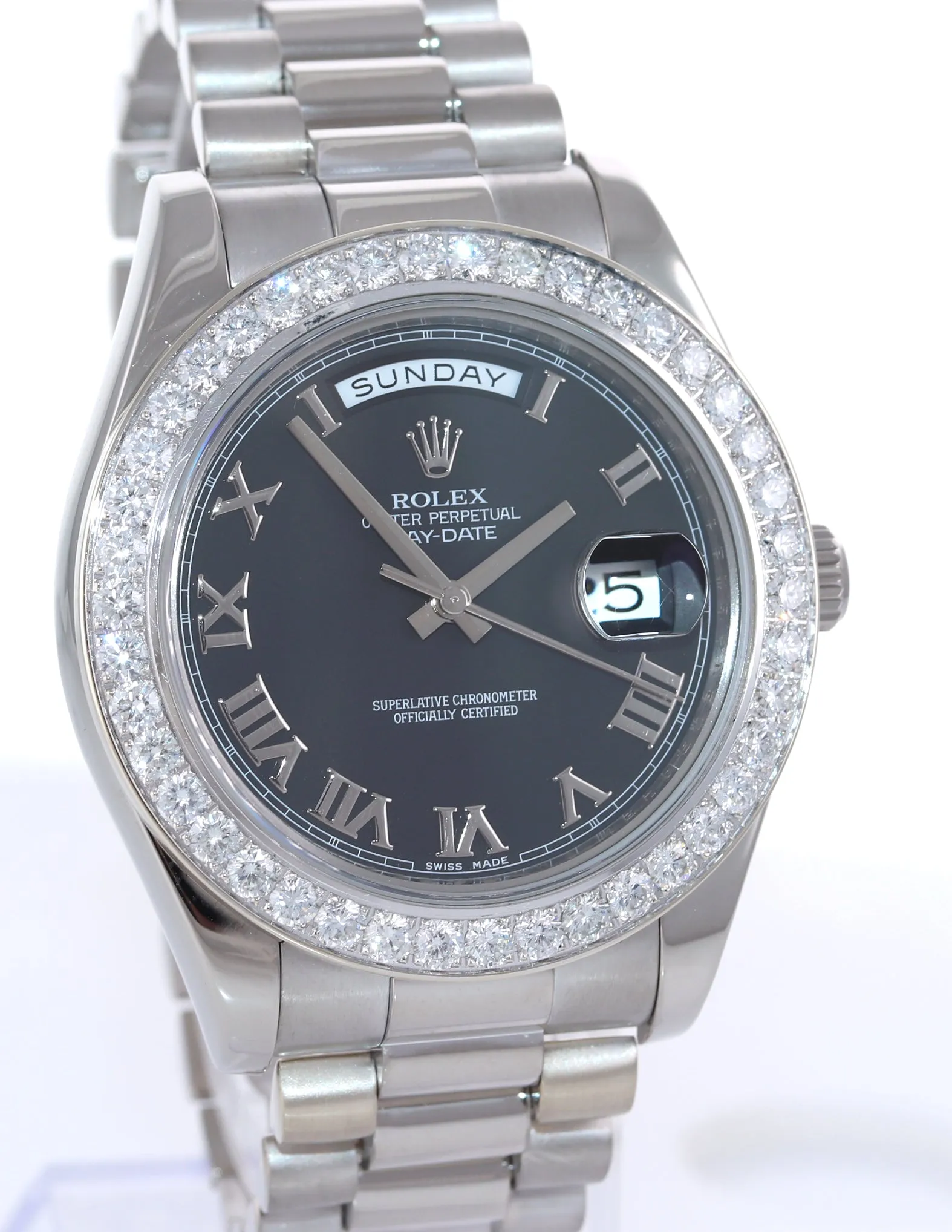 Rolex Day Date 2 218349 White Gold Diamond 218239 41MM President Black Watch