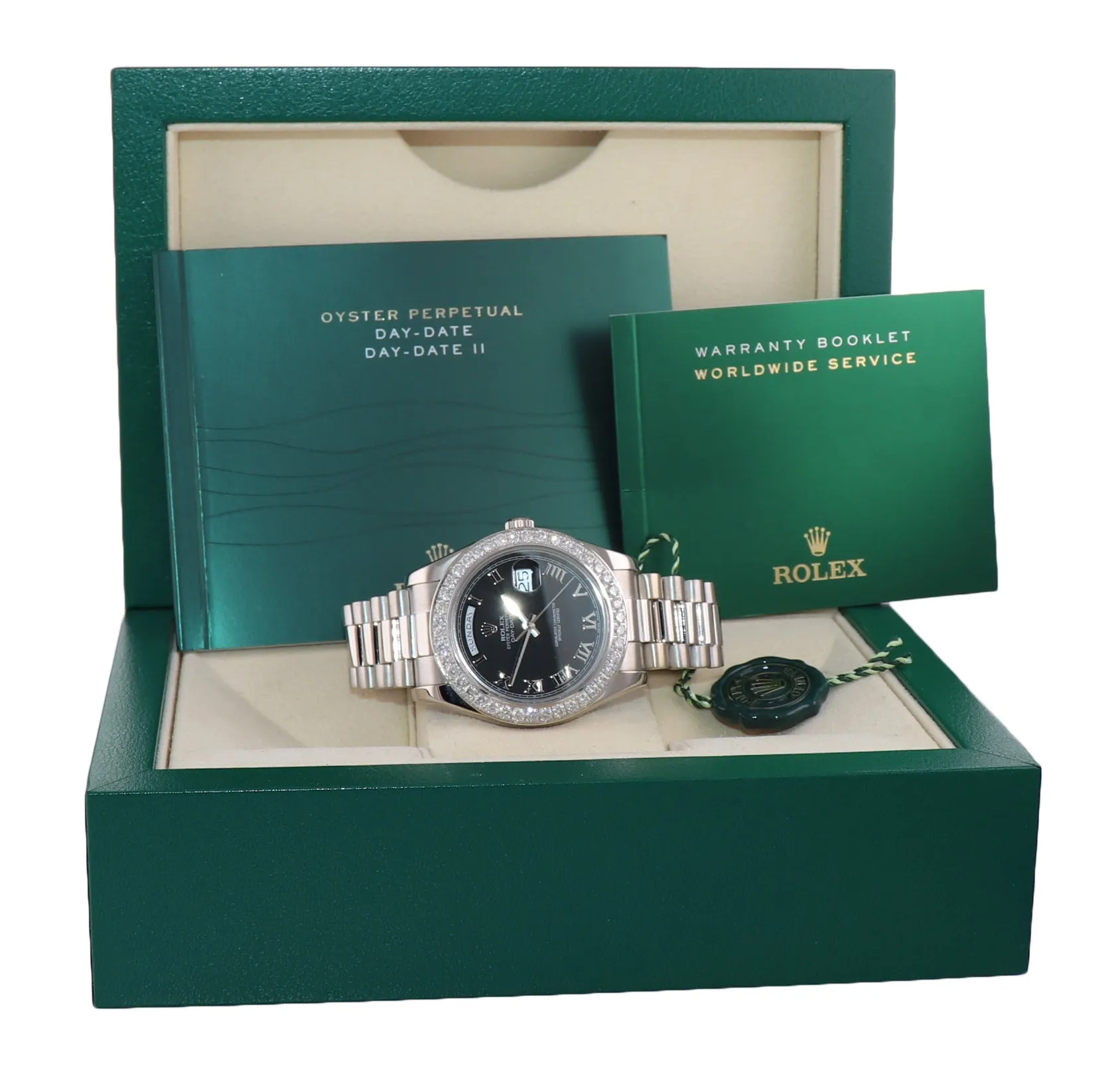 Rolex Day Date 2 218349 White Gold Diamond 218239 41MM President Black Watch