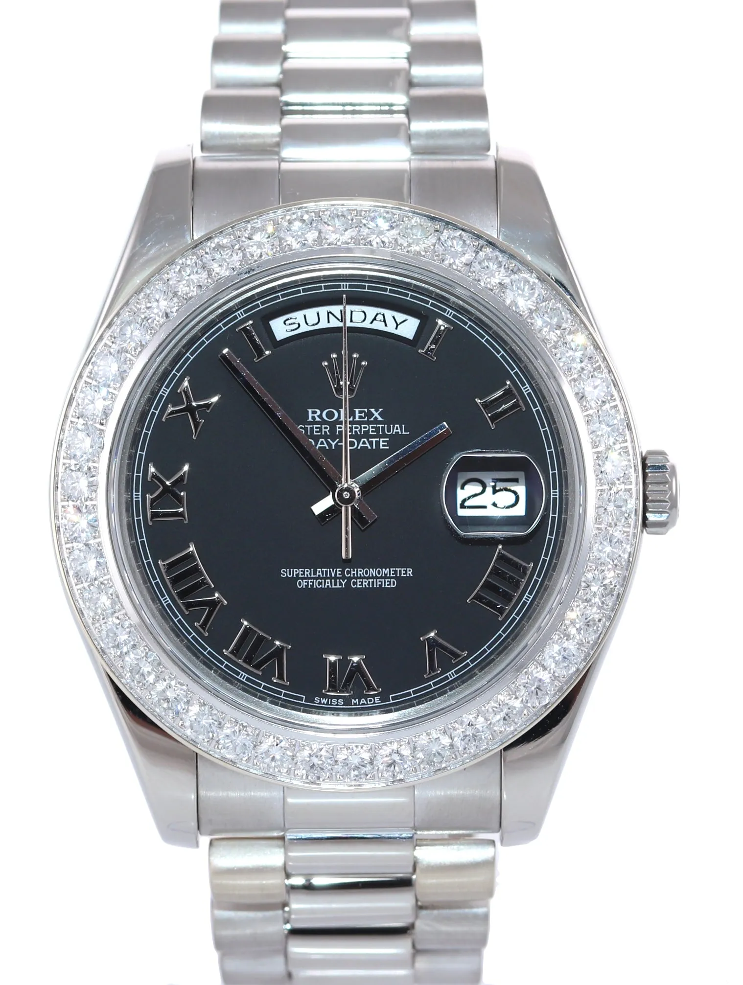 Rolex Day Date 2 218349 White Gold Diamond 218239 41MM President Black Watch