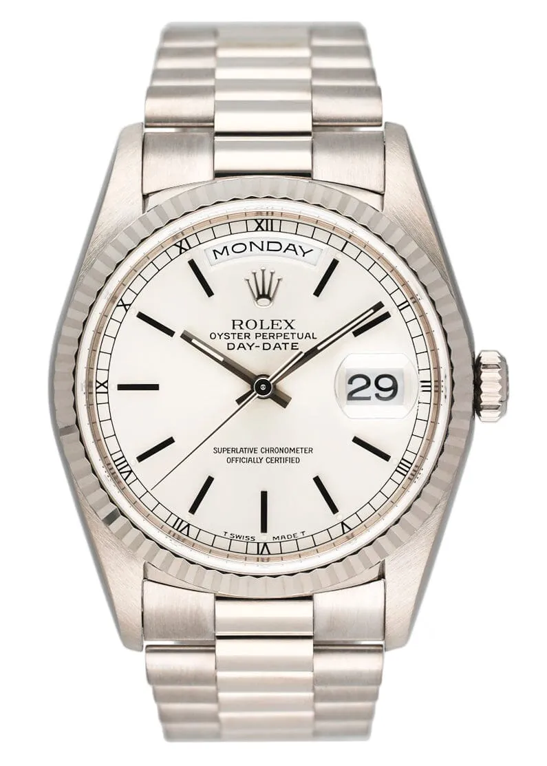 Rolex Day-Date President 18239 18K White Gold Mens Watch