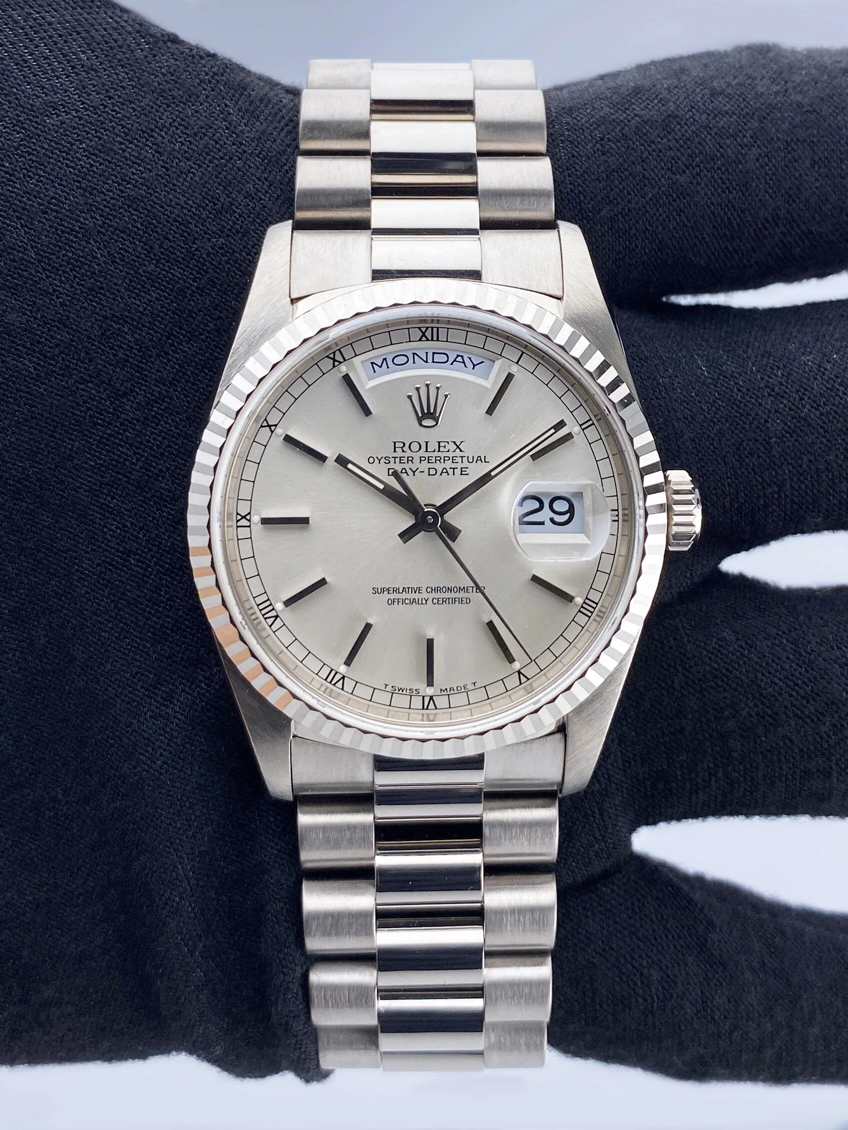 Rolex Day-Date President 18239 18K White Gold Mens Watch