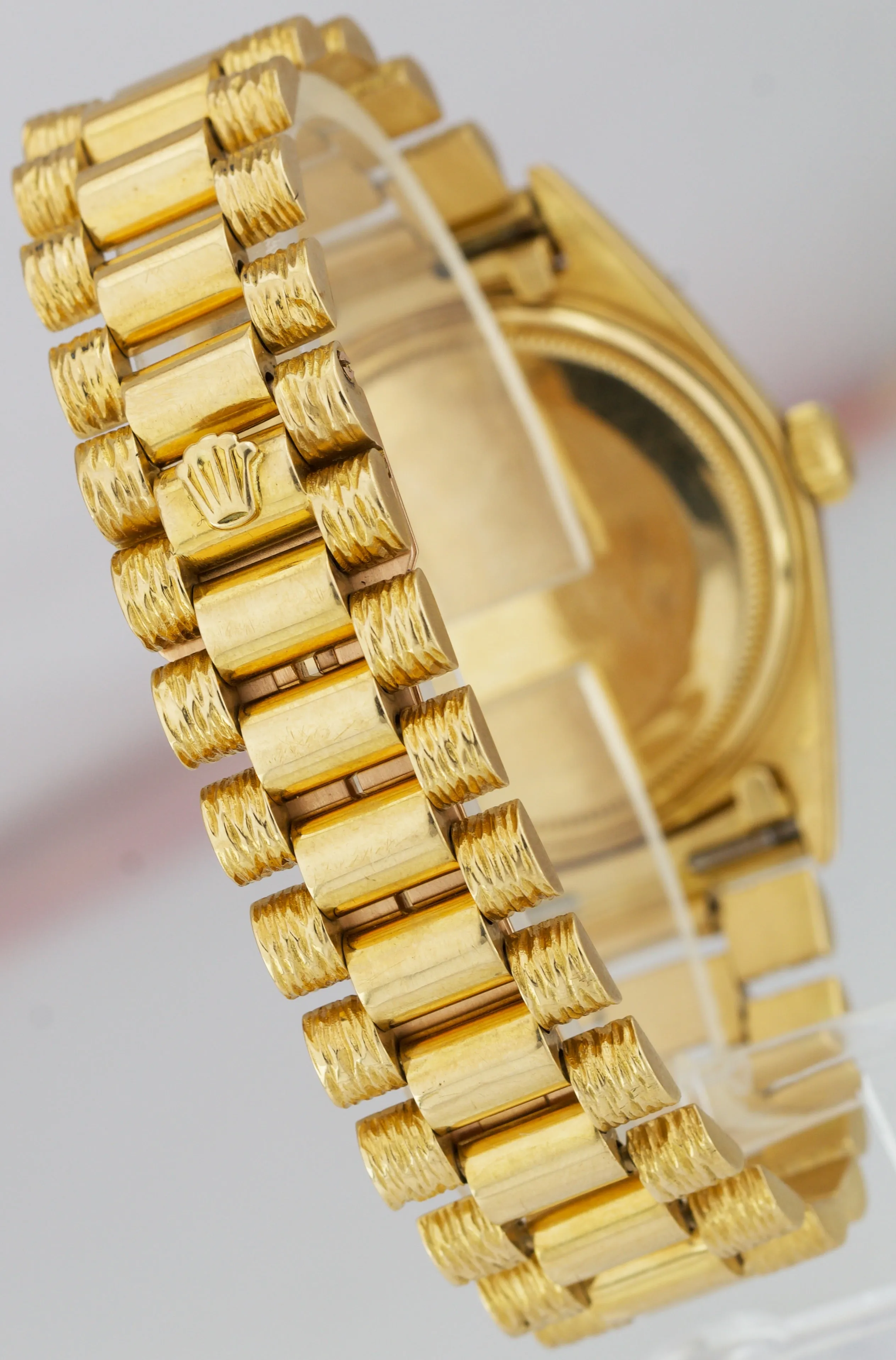 Rolex Day-Date President 36mm DIAMOND BEZEL 18K Yellow Gold Pie-Pan Watch 1803