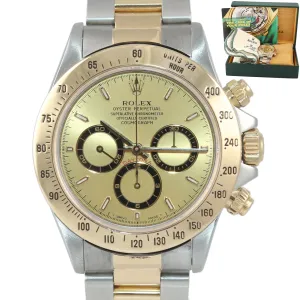 Rolex Daytona 16523 Champagne Zenith 18k Gold Steel Two Tone L Serial Watch Box