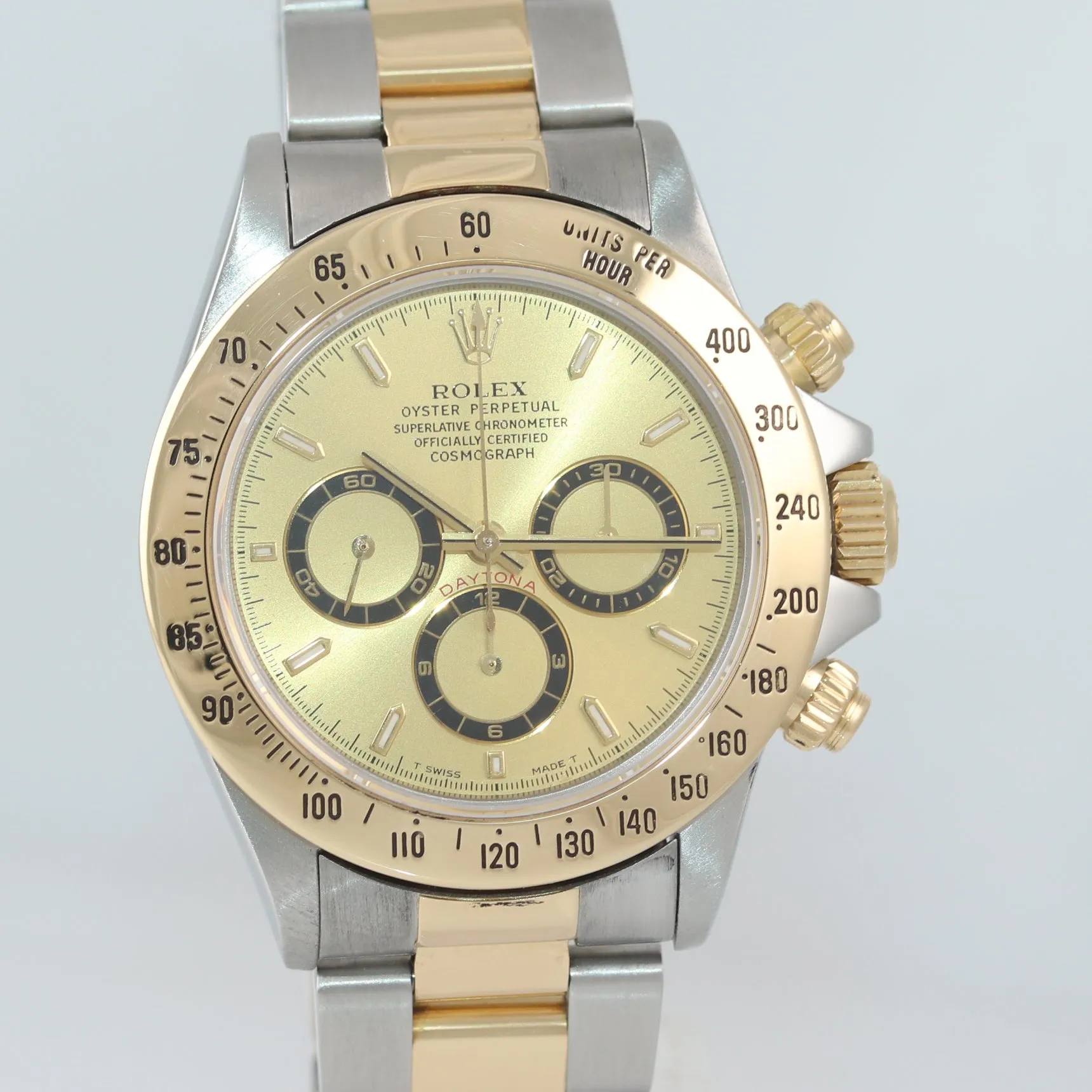 Rolex Daytona 16523 Champagne Zenith 18k Gold Steel Two Tone L Serial Watch Box