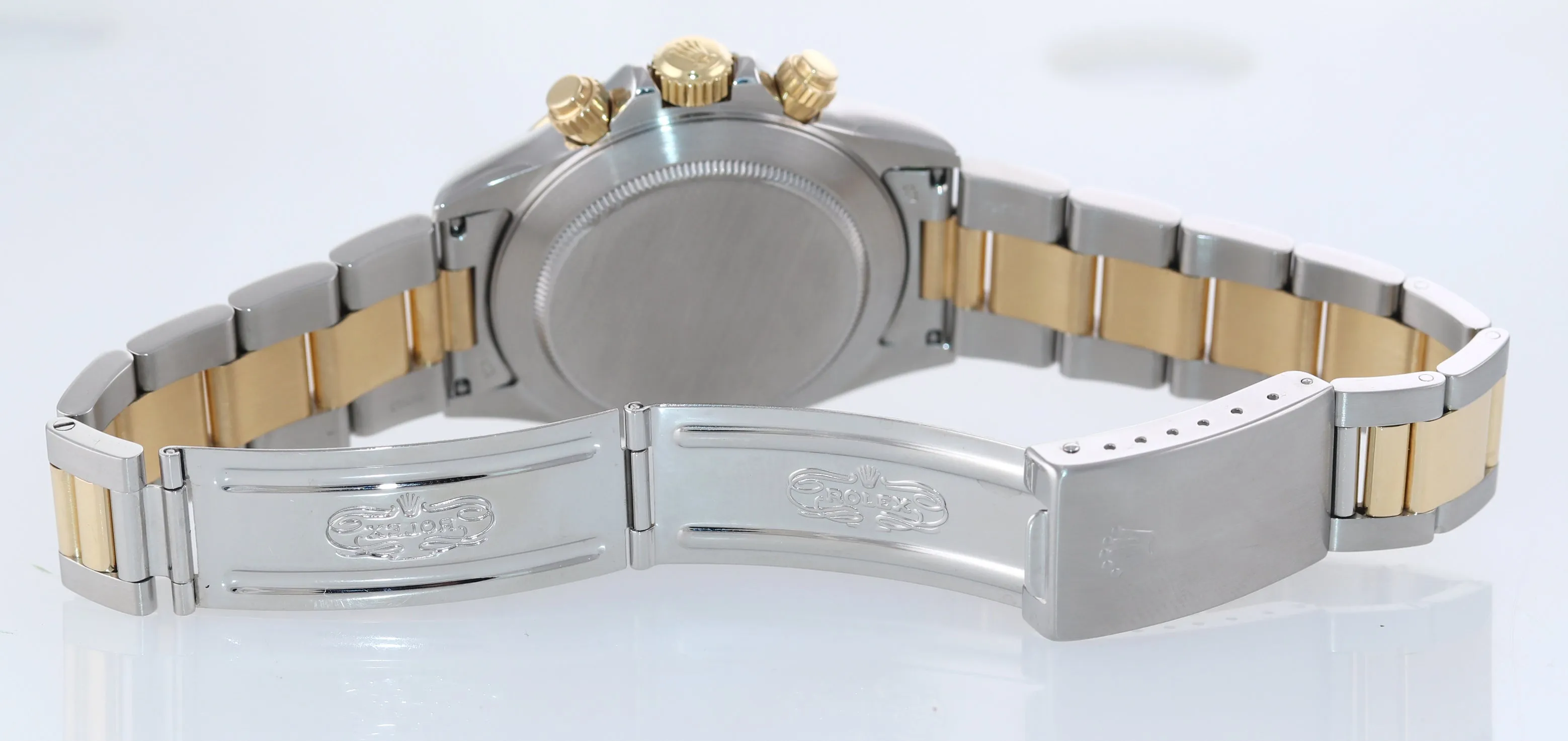Rolex Daytona Zenith Inverted 6 Champagne Diamond 16523 18k Gold Steel Watch