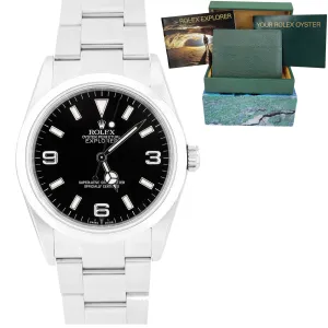 Rolex Explorer I Black Automatic Stainless Steel Oyster 114270 36mm Watch BOX