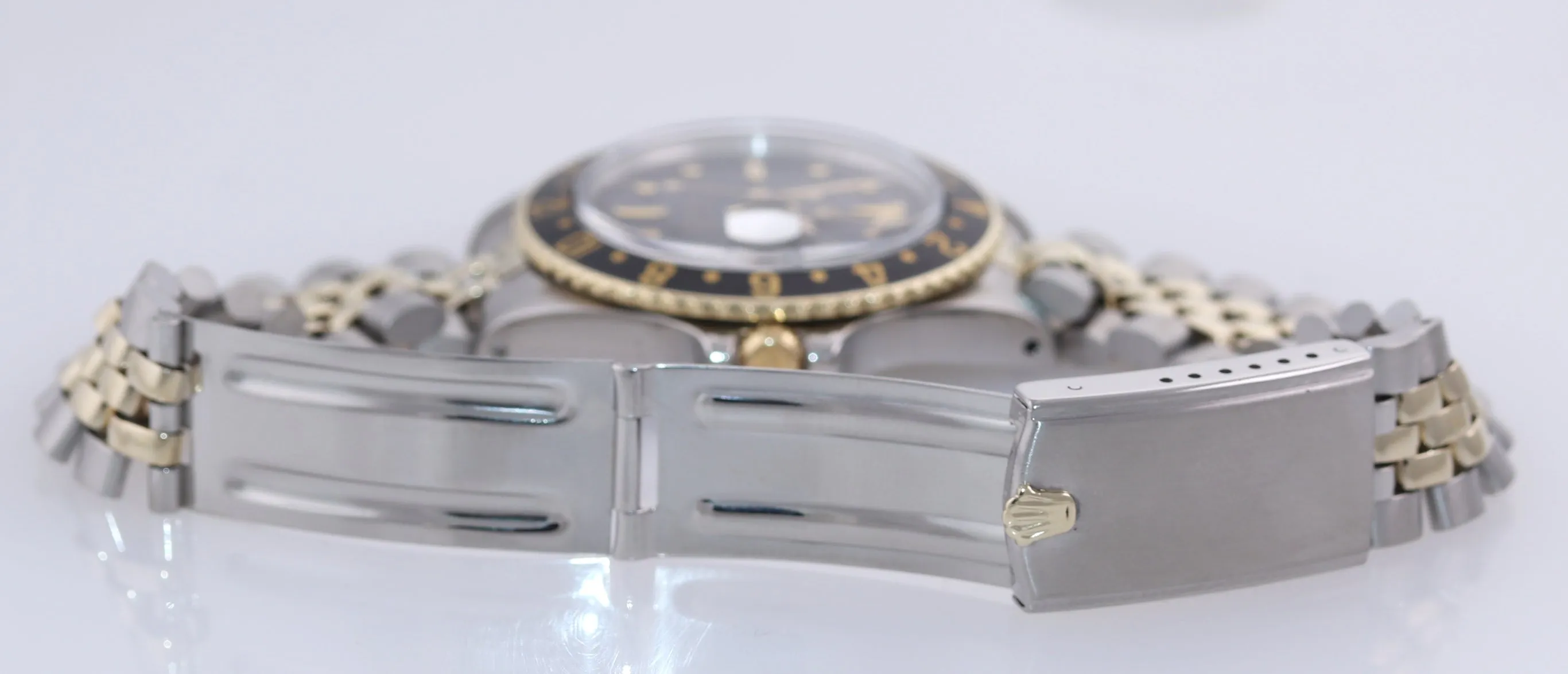 Rolex GMT-Master 1675 Jubilee Two-Tone Nipple Steel Gold Black Dial Watch Box