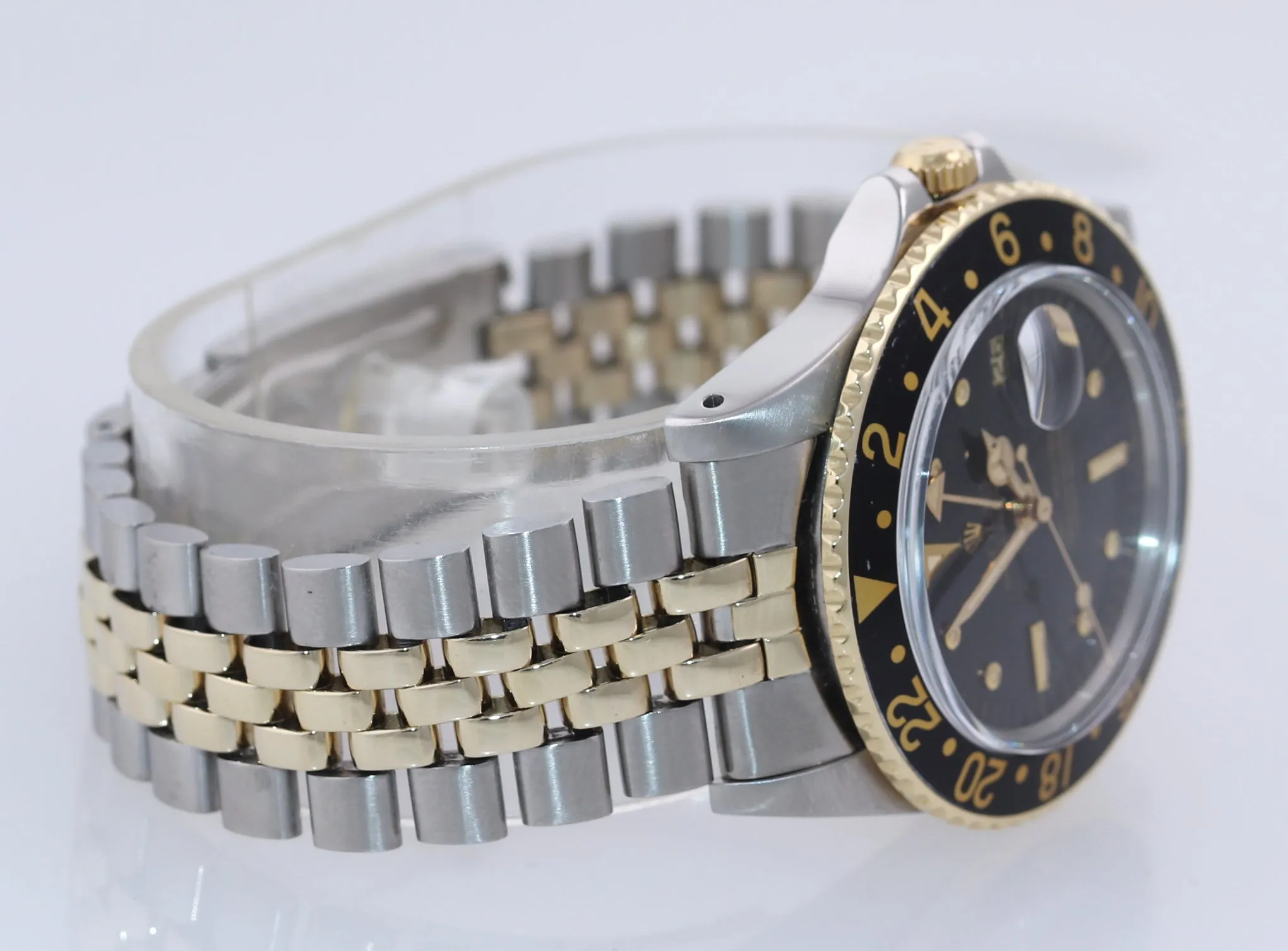 Rolex GMT-Master 1675 Jubilee Two-Tone Nipple Steel Gold Black Dial Watch Box