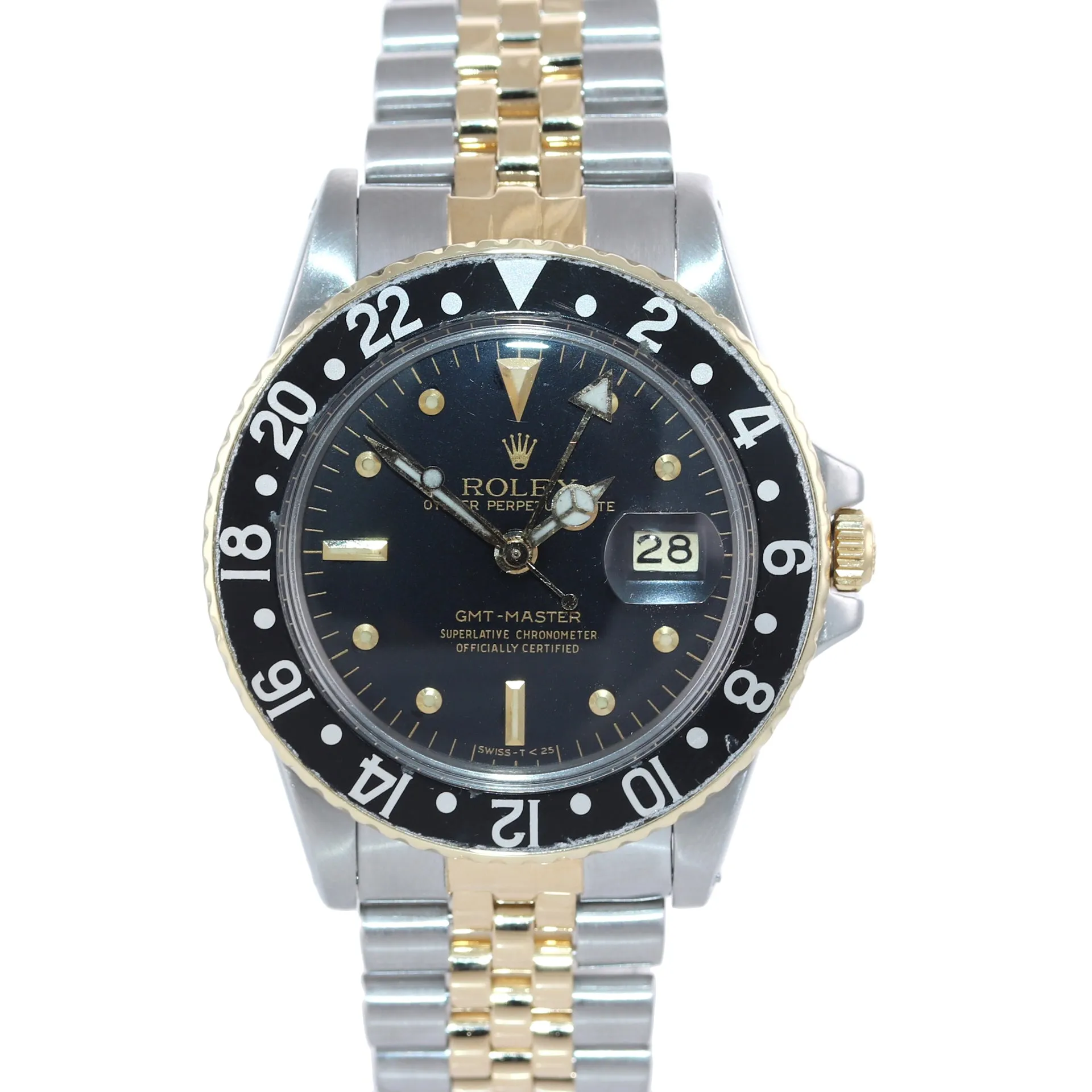 Rolex GMT-Master 16753 Jubilee Two-Tone Nipple Steel Yellow Gold Black Watch Box