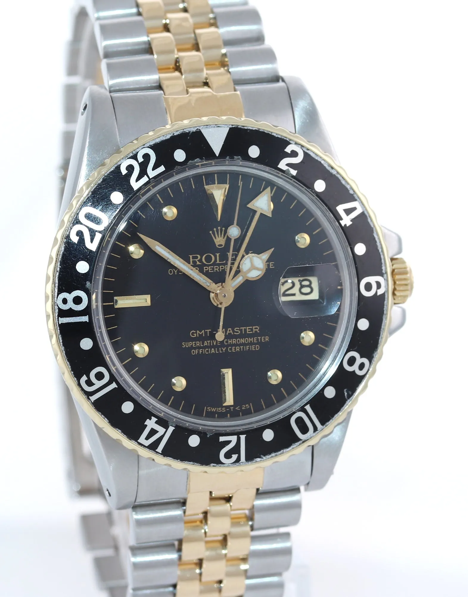 Rolex GMT-Master 16753 Jubilee Two-Tone Nipple Steel Yellow Gold Black Watch Box