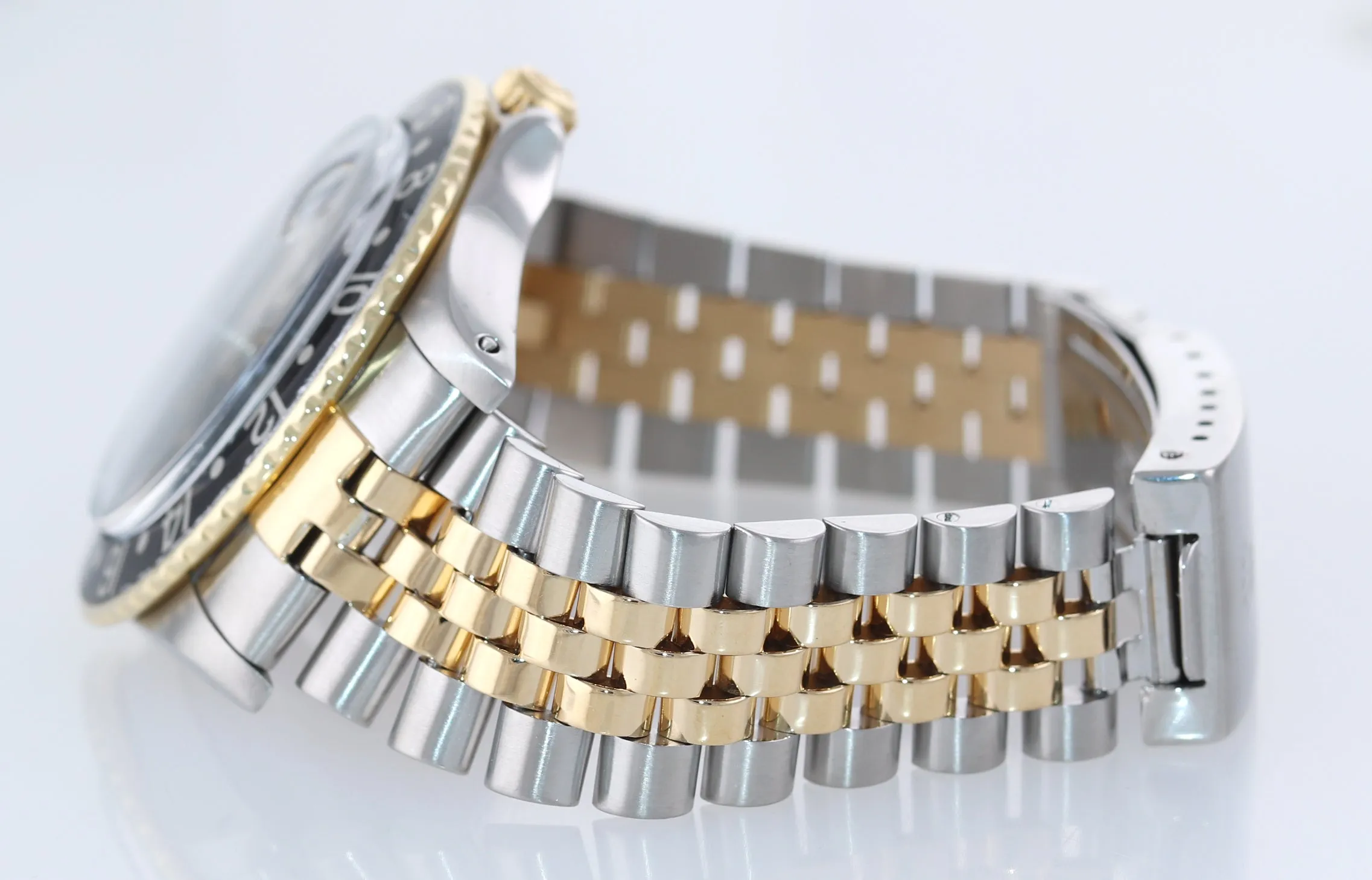 Rolex GMT-Master 16753 Jubilee Two-Tone Nipple Steel Yellow Gold Black Watch Box