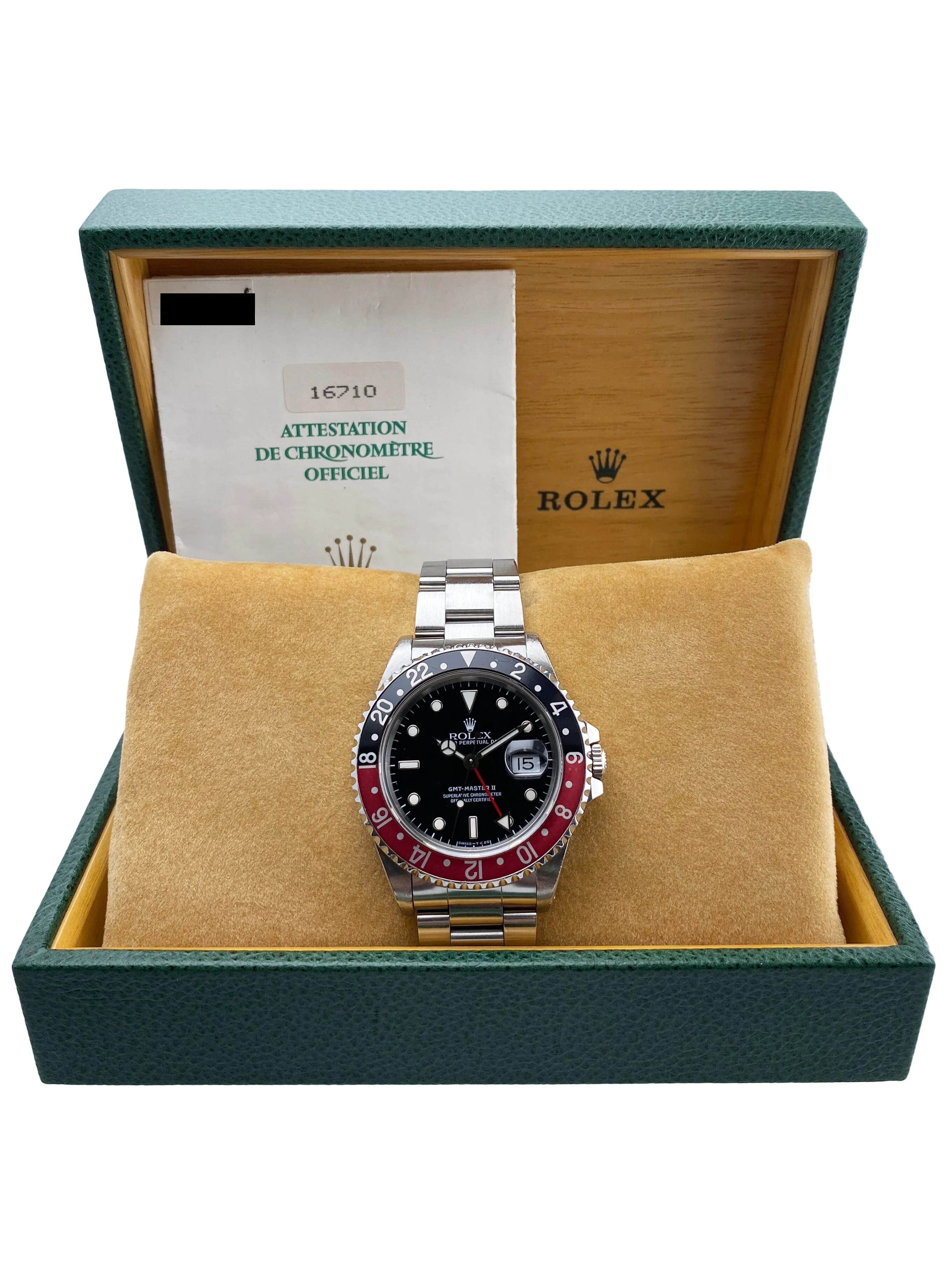 Rolex GMT Master II 16710 "Coke" Bezel Mens Watch Box Papers