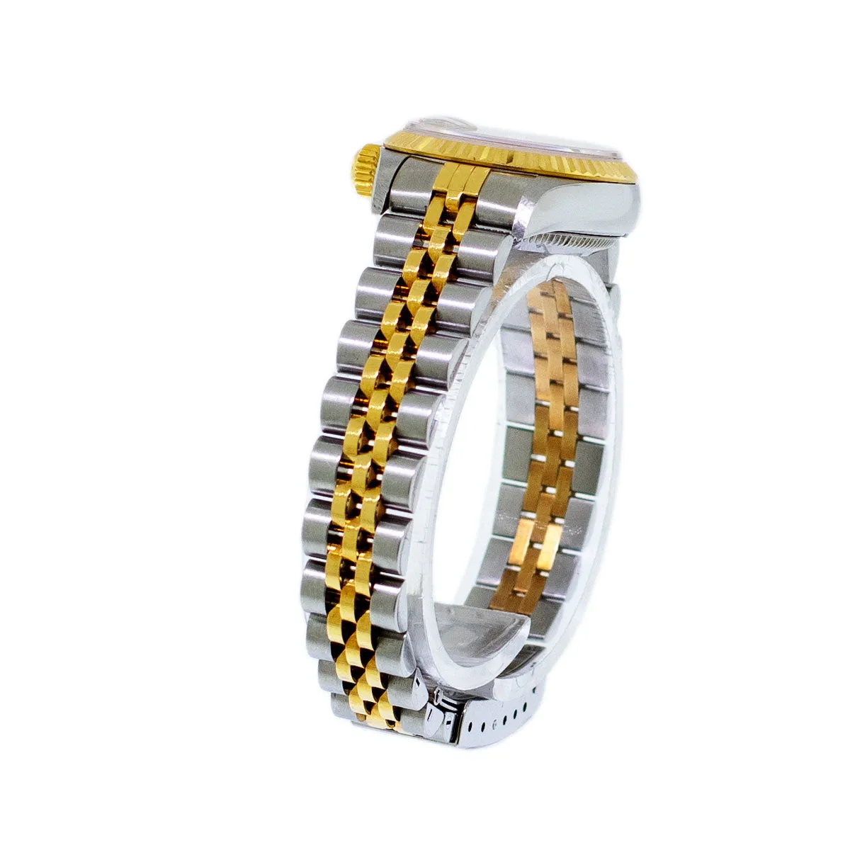 Rolex Lady-Datejust 26mm Yellow Gold & Steel Champagne Arabic Dial, Fluted Bezel 79173
