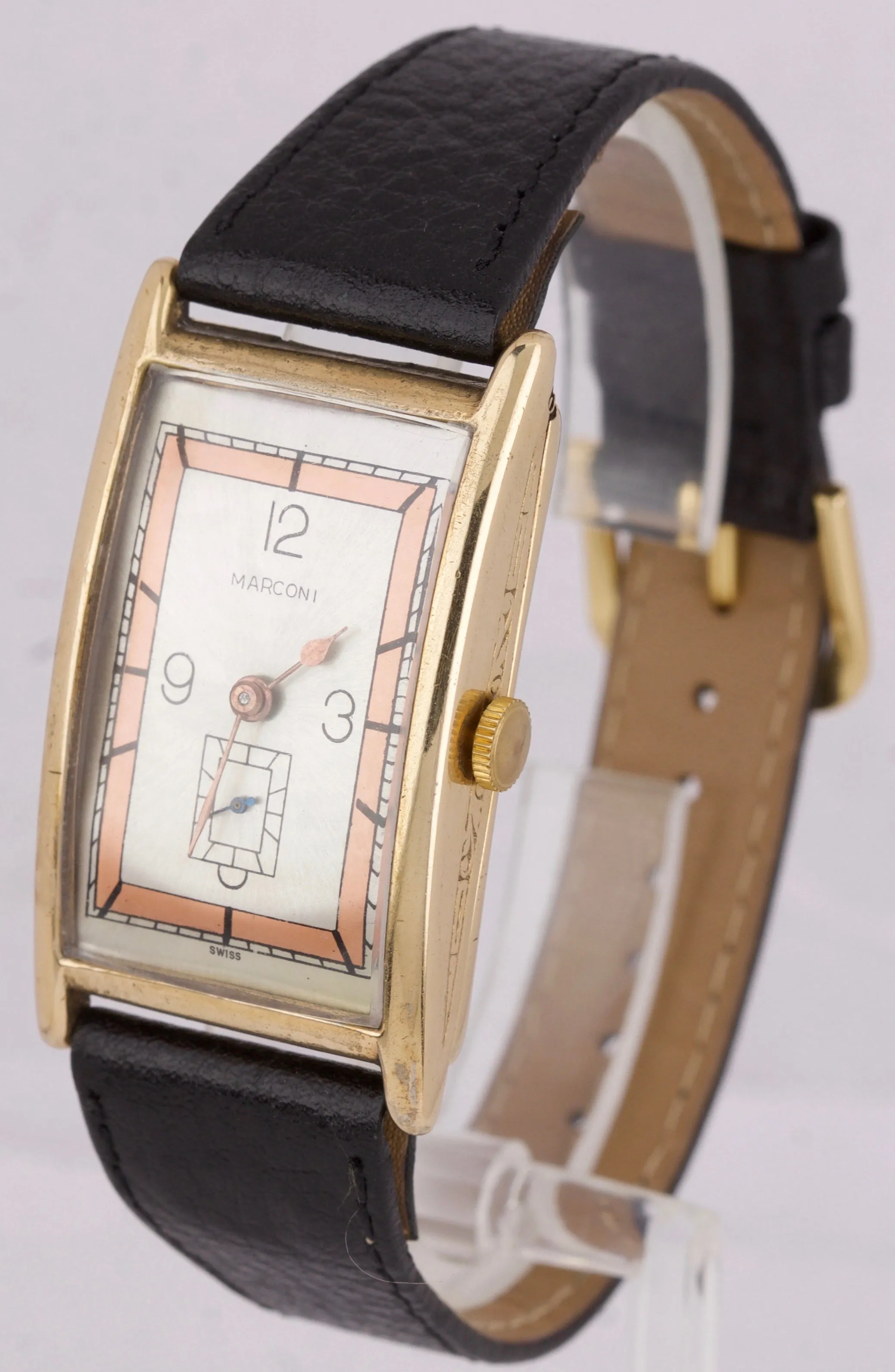 Rolex Marconi Art Deco EXTRA LARGE 45 x 25mm Gold-Filled Rectangular Swiss Watch