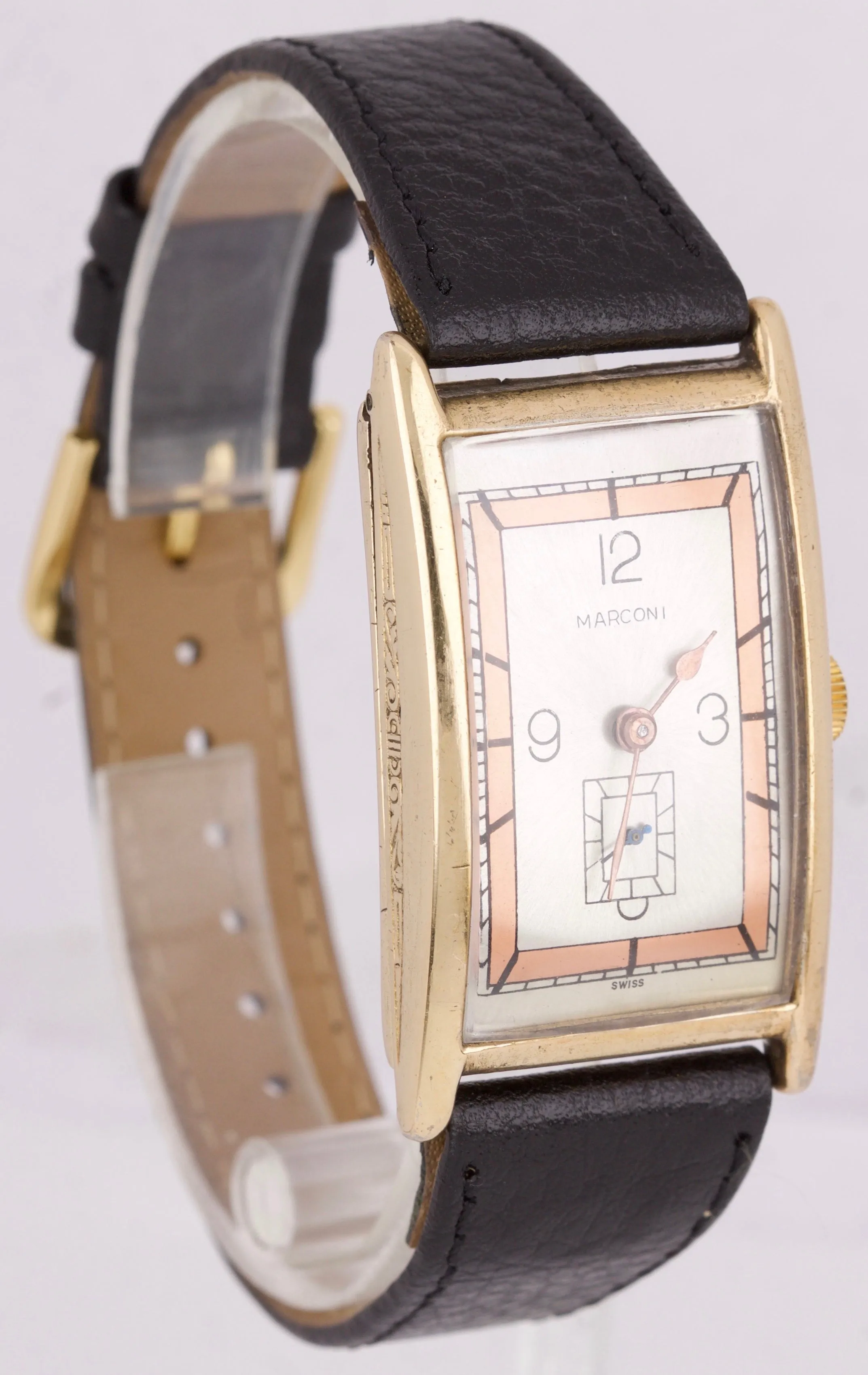 Rolex Marconi Art Deco EXTRA LARGE 45 x 25mm Gold-Filled Rectangular Swiss Watch