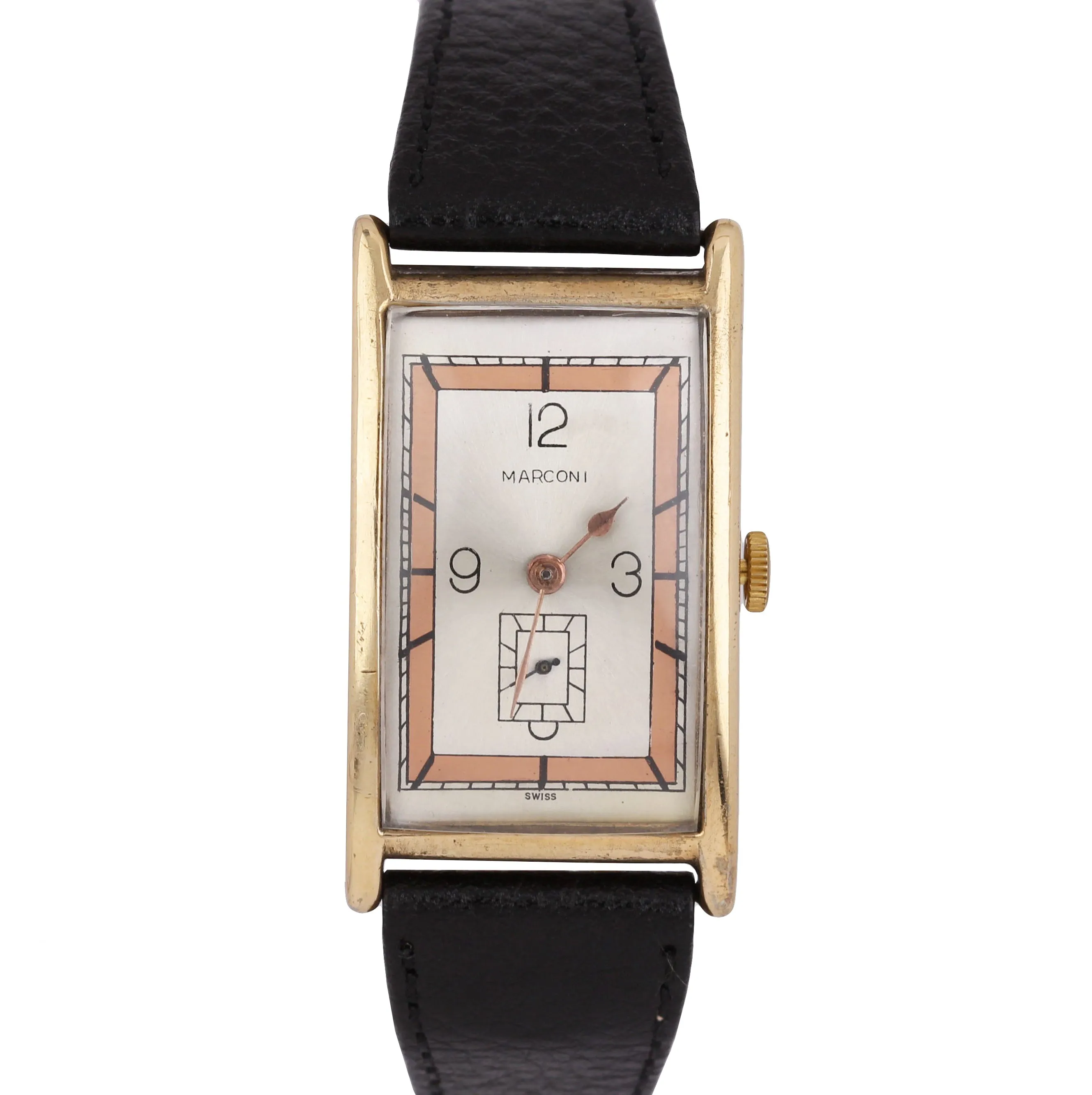Rolex Marconi Art Deco EXTRA LARGE 45 x 25mm Gold-Filled Rectangular Swiss Watch