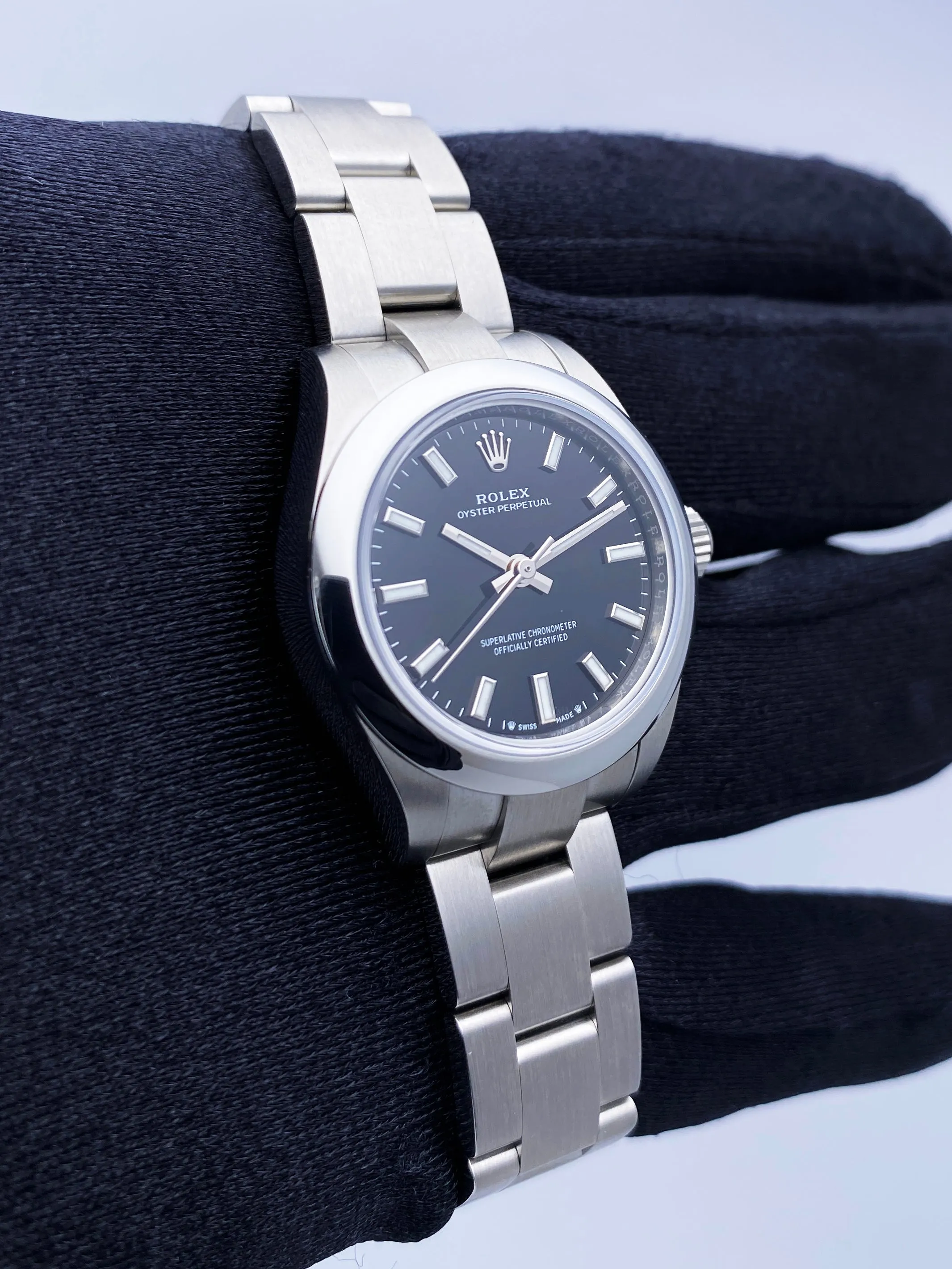 Rolex Oyster Perpetual 276200 Black Dial Ladies Watch Box Papers