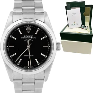 Rolex Oyster Perpetual Air-King 34mm Black Stainless Steel Watch 14000 PAPERS