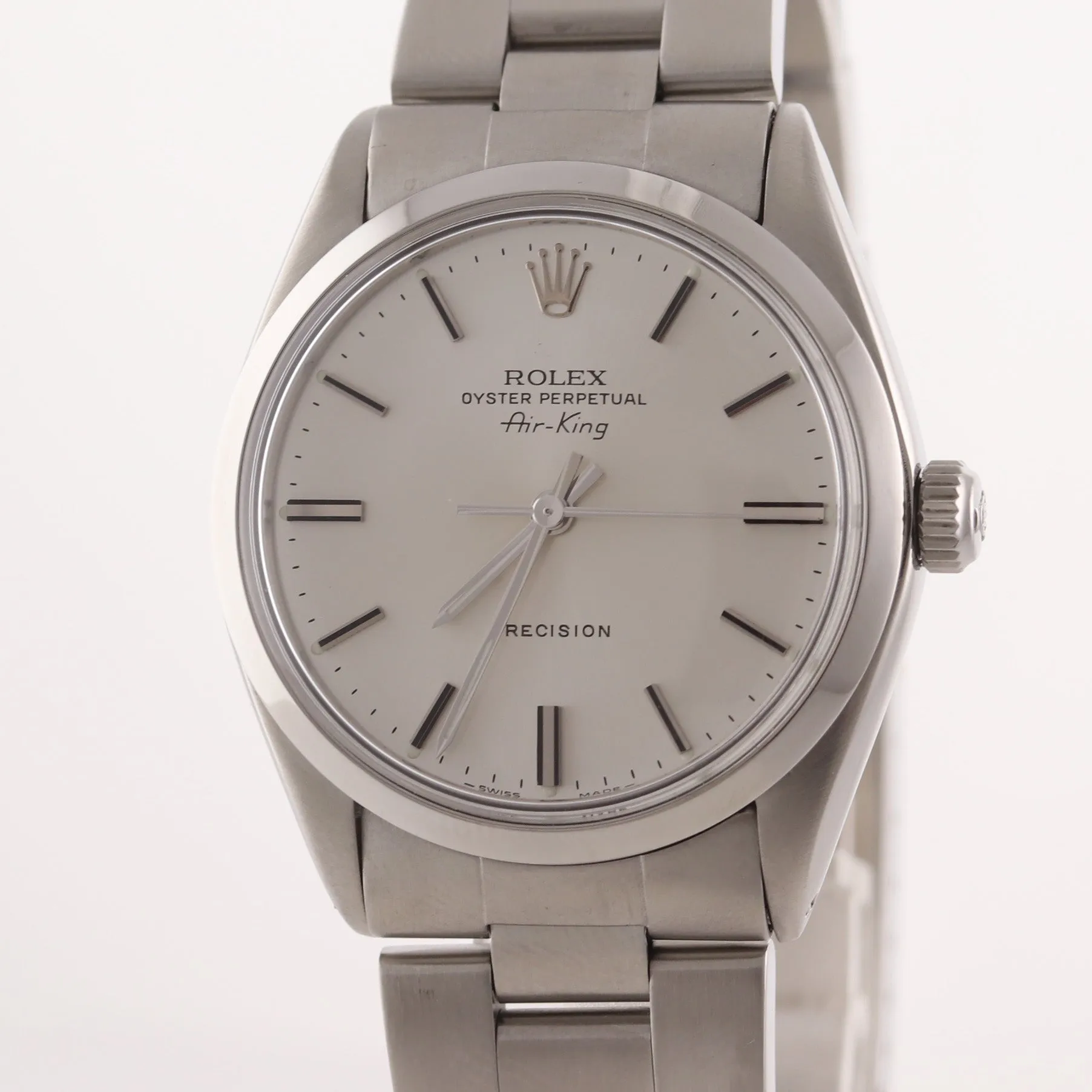 Rolex Oyster Perpetual Air-King Precision Steel 5500 34mm Silver Watch