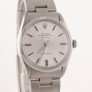 Rolex Oyster Perpetual Air-King Precision Steel 5500 34mm Silver Watch