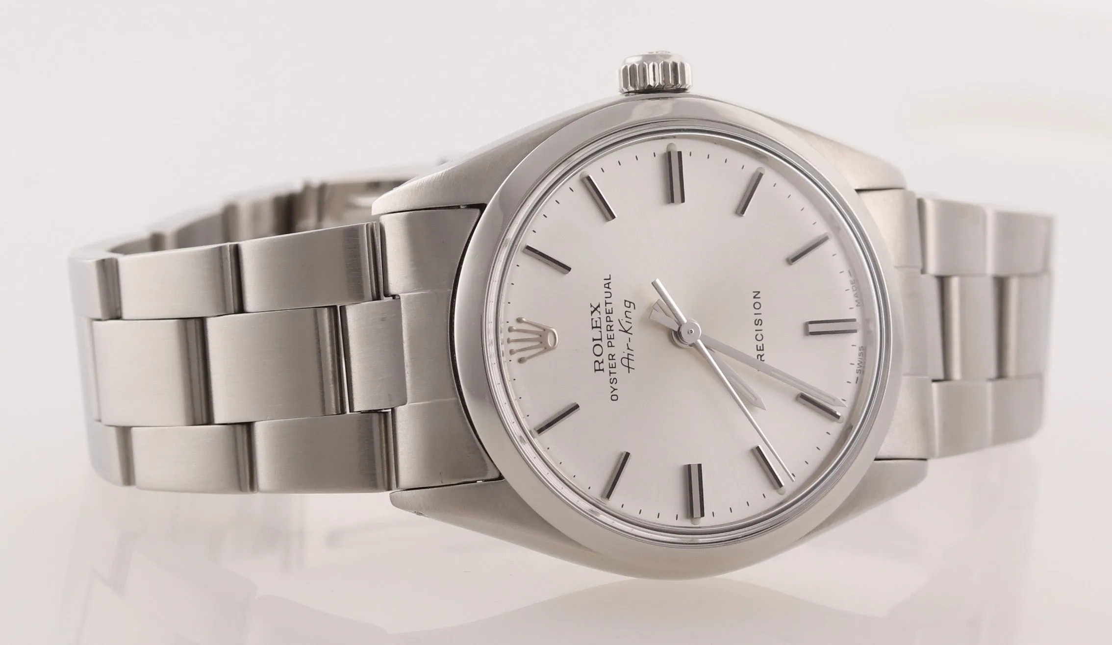 Rolex Oyster Perpetual Air-King Precision Steel 5500 34mm Silver Watch