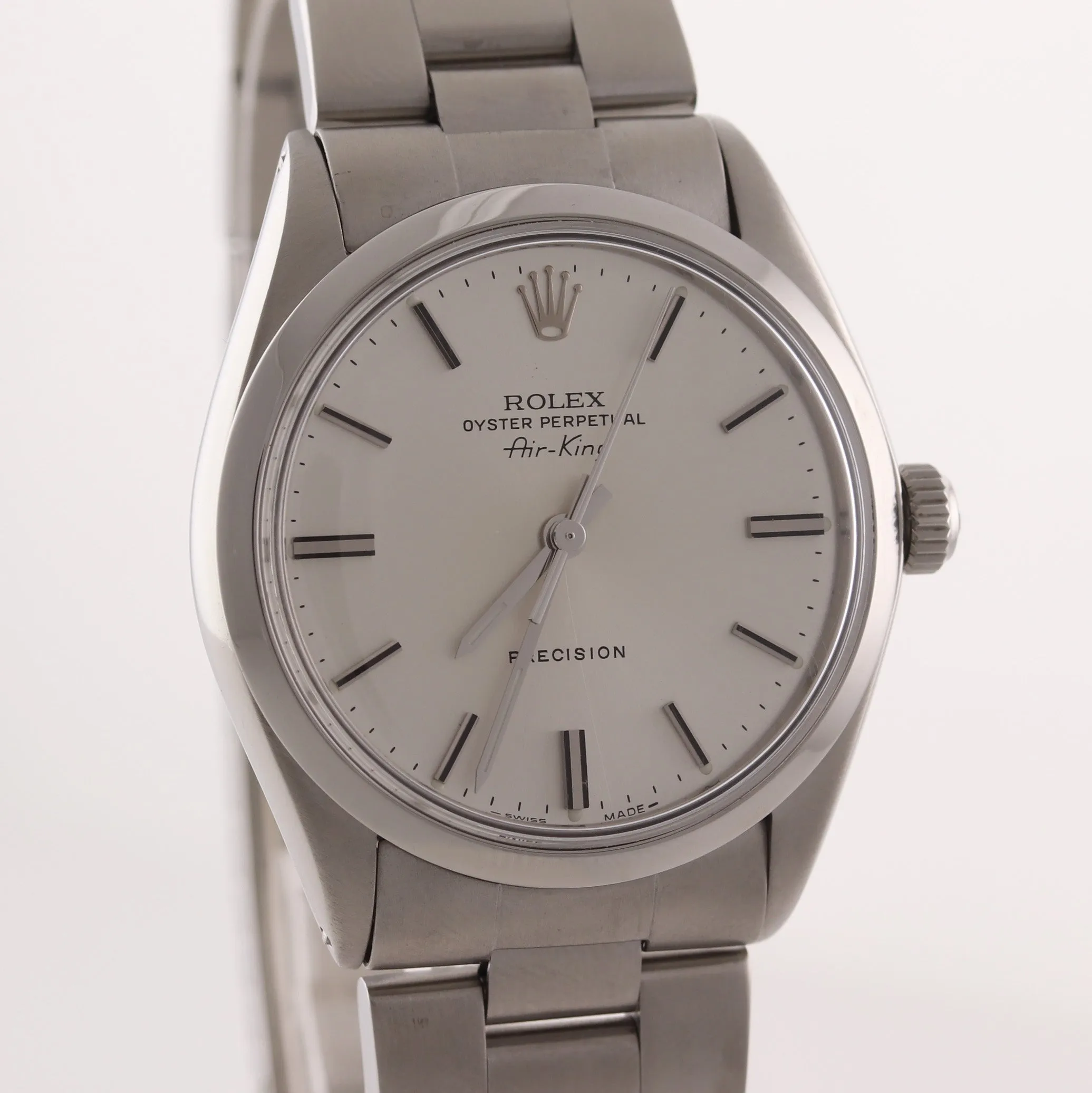 Rolex Oyster Perpetual Air-King Precision Steel 5500 34mm Silver Watch