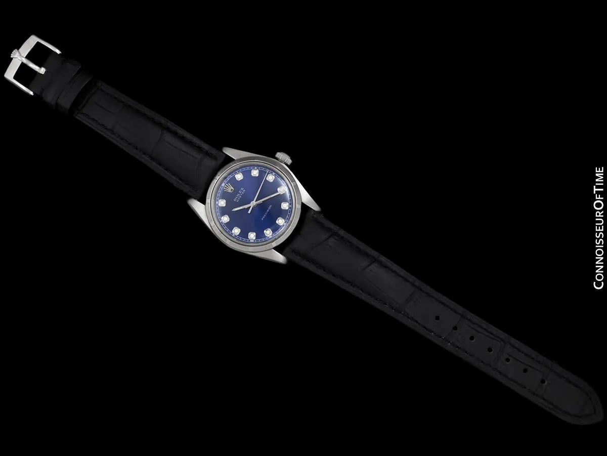 Rolex Oyster Precision Ref. 6427 Vintage Mens Watch - Stainless Steel & Diamonds