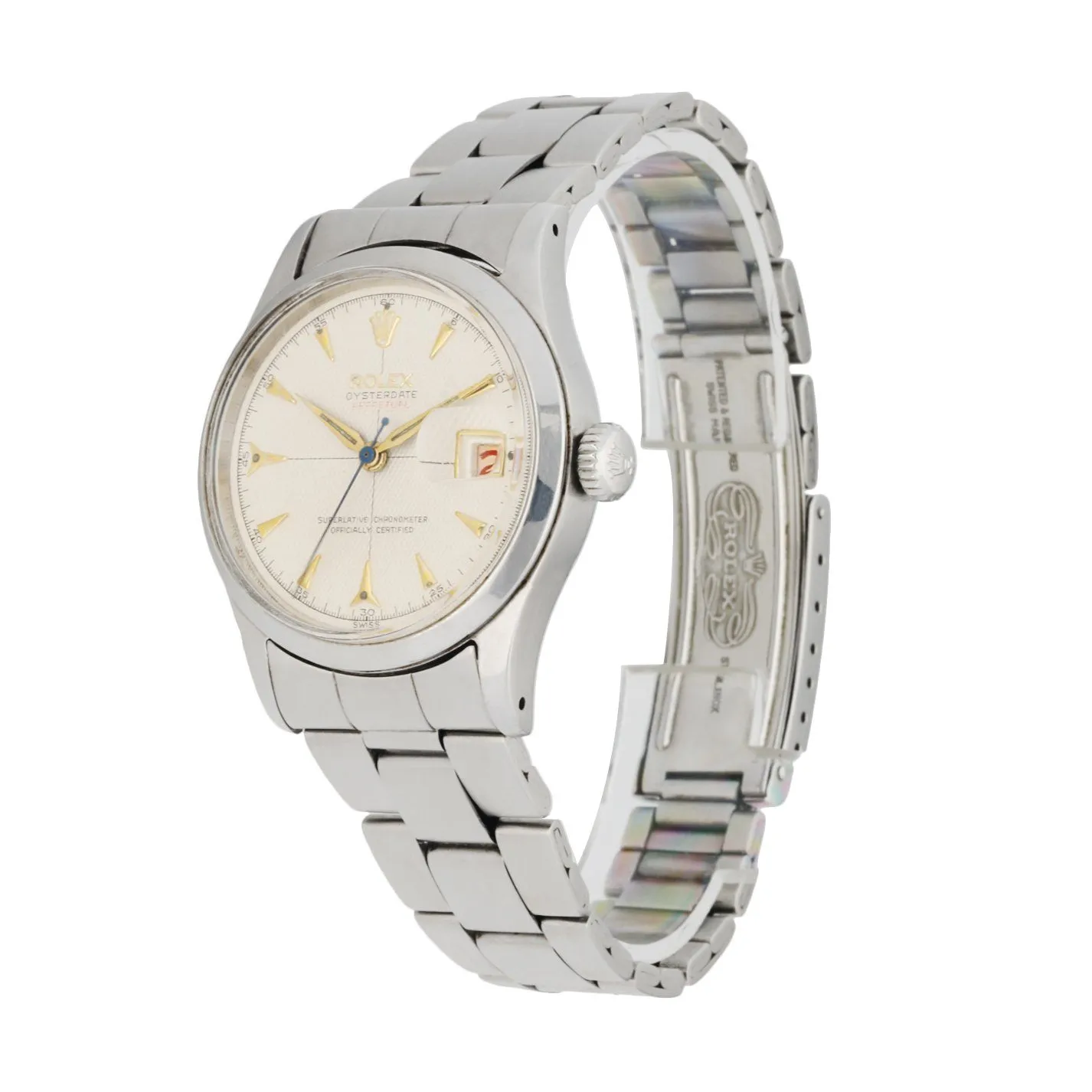 Rolex OysterDate Perpetual 6518 Honeycomb Dial Vintage Men's Watch