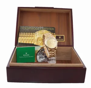 Rolex President 36mm Champagne Double Quickset 18K Yellow Gold Watch 18238