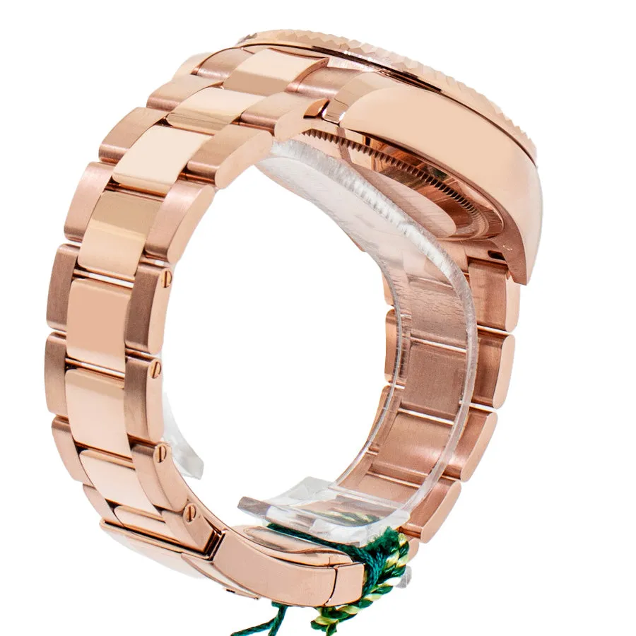 Rolex Sky-Dweller 42mm Everose Gold Dark Rhodium Index Dial Fluted Bezel 326935DKR