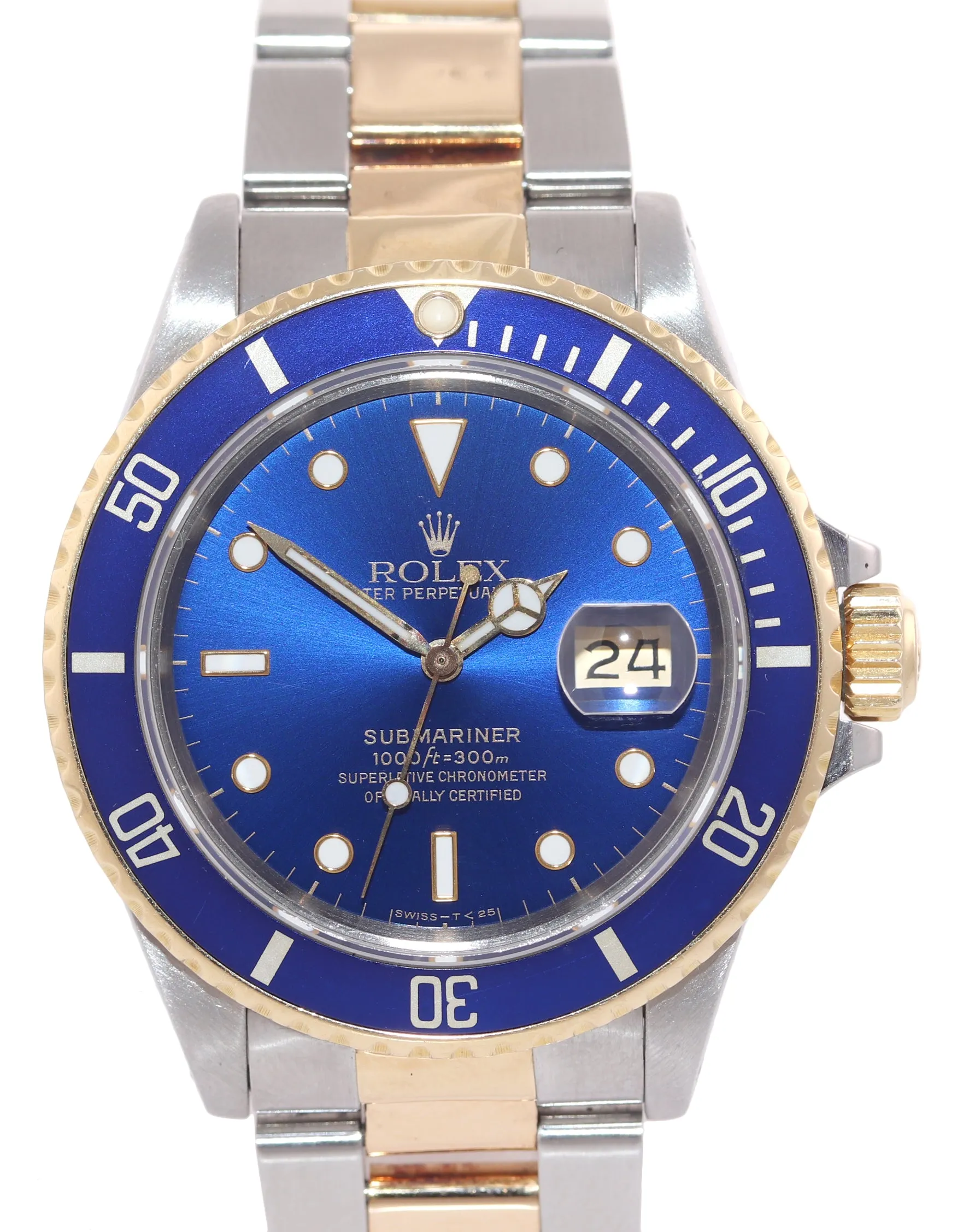 Rolex Submariner 16803 Blue 18k Yellow Gold Two-Tone 16613 40mm Watch Box 16613