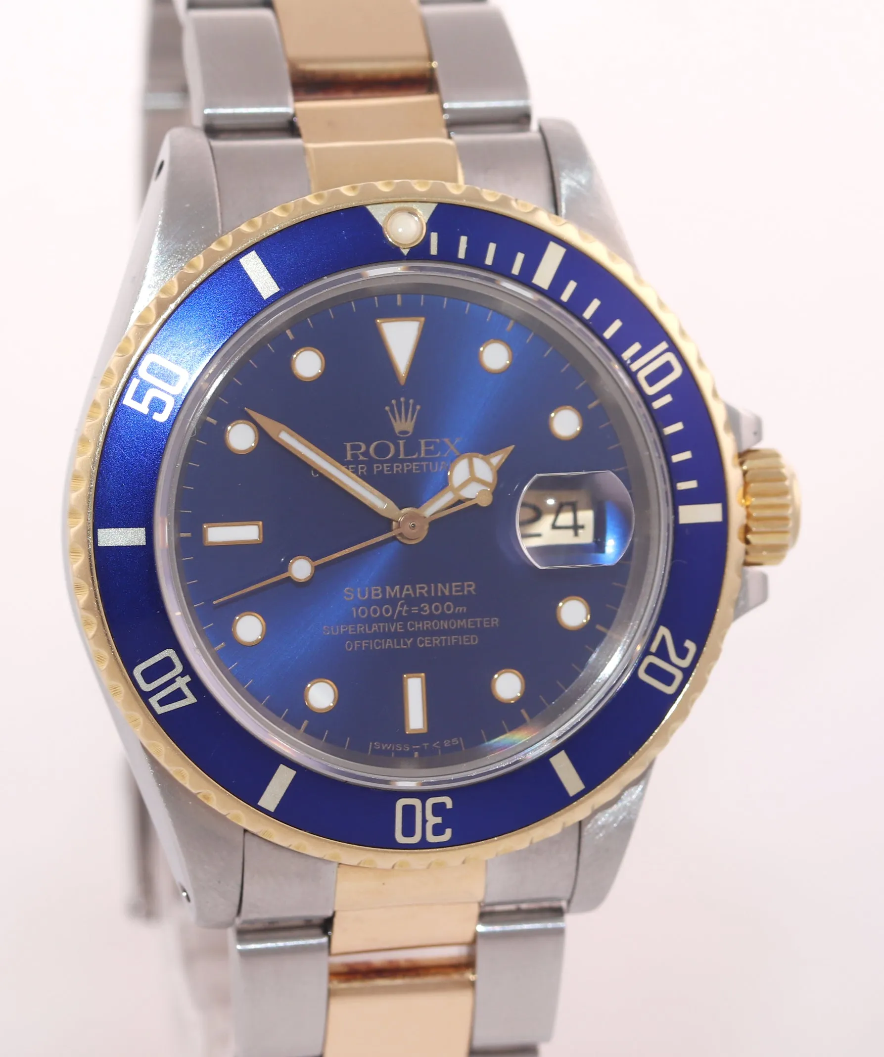 Rolex Submariner 16803 Blue 18k Yellow Gold Two-Tone 16613 40mm Watch Box 16613
