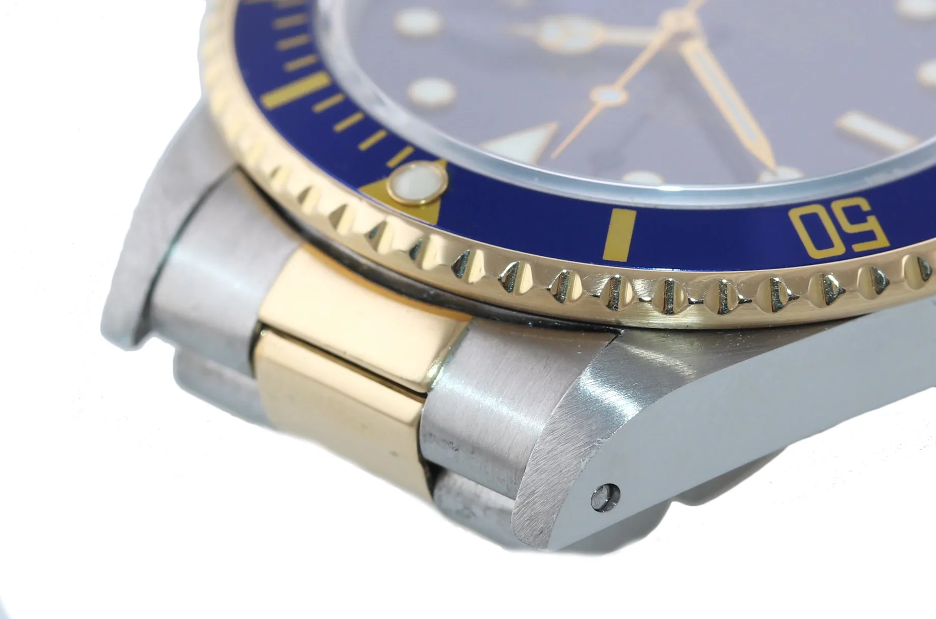 Rolex Submariner 16803 Blue 18k Yellow Gold Two-Tone 40mm Dive Watch Box