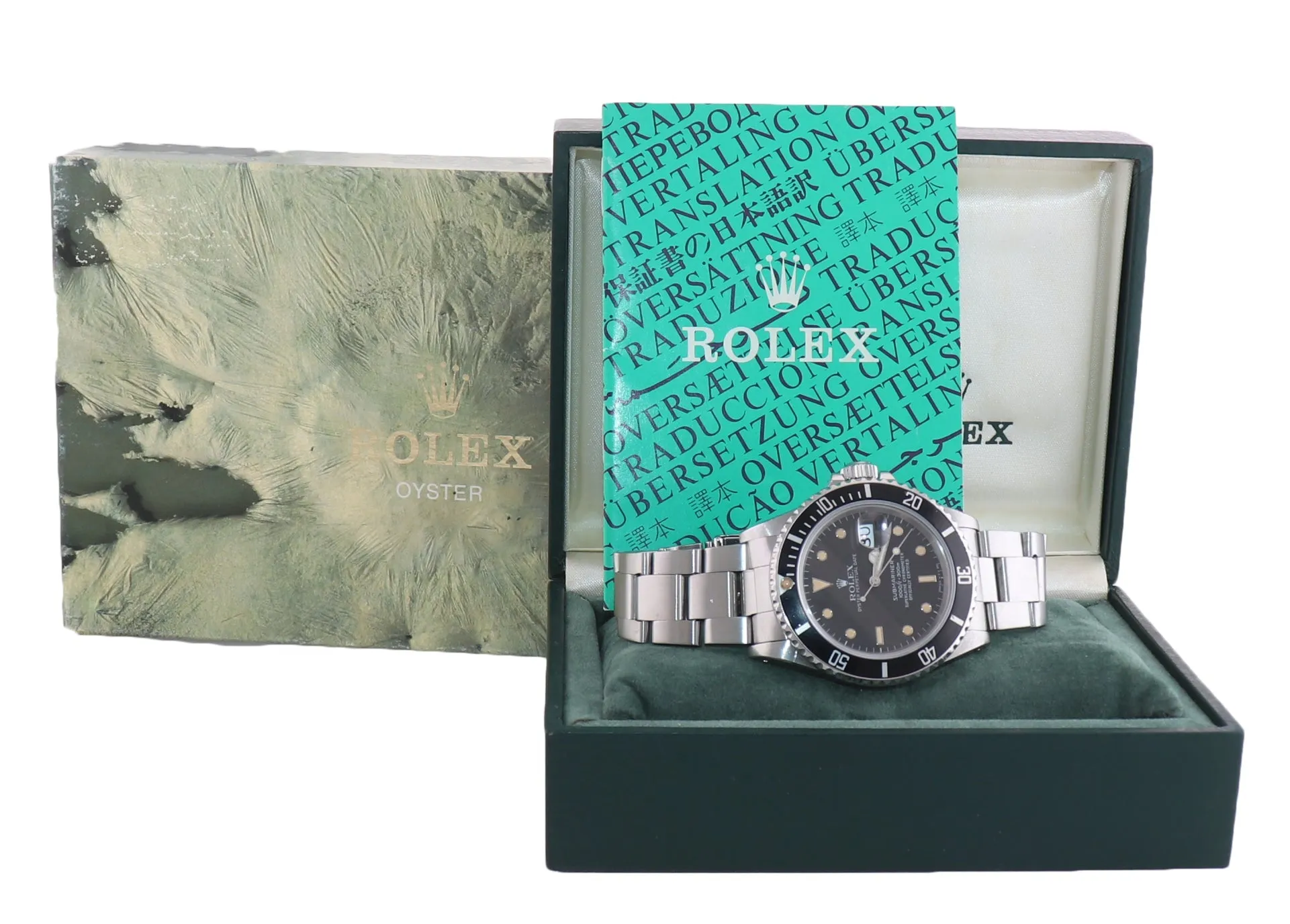 Rolex Submariner Date 168000 Steel Black 40mm Dive Watch Box