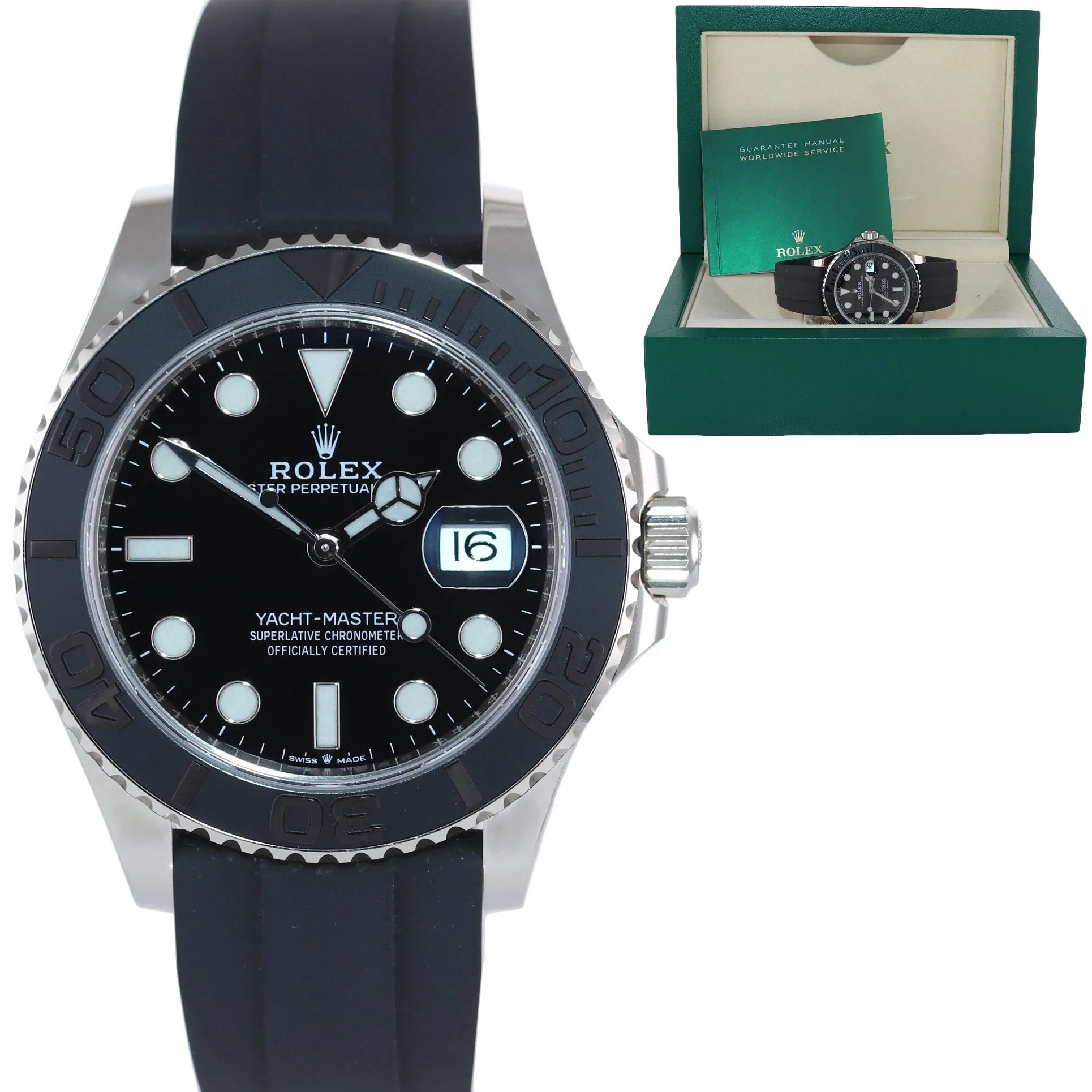 Rolex Yacht-Master 226659 18k White Gold 42mm Oysterflex Rubber Watch Box