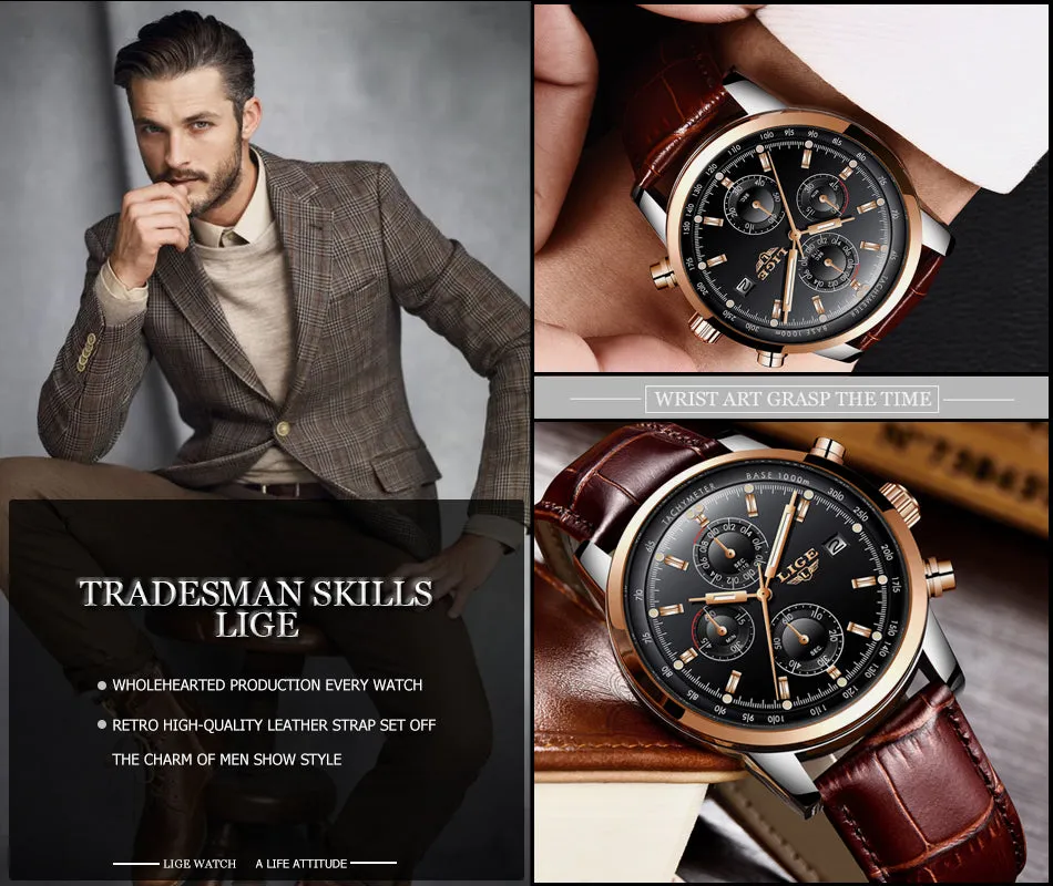 Rosewood Chronograph Water Resistant Watch