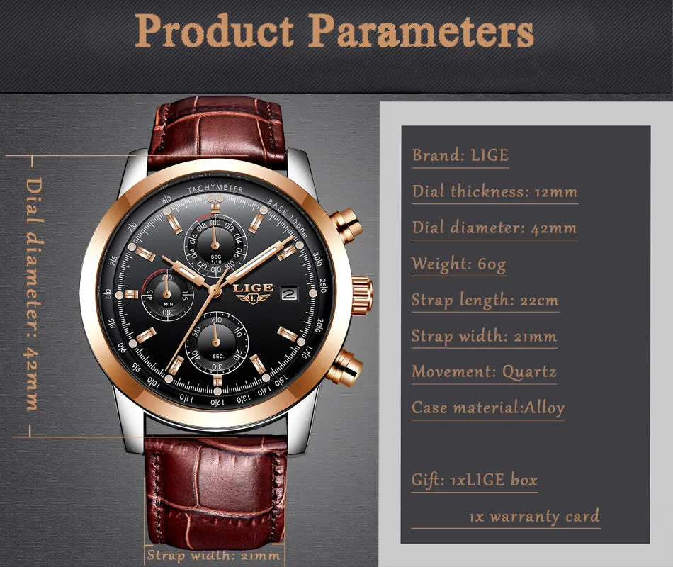 Rosewood Chronograph Water Resistant Watch