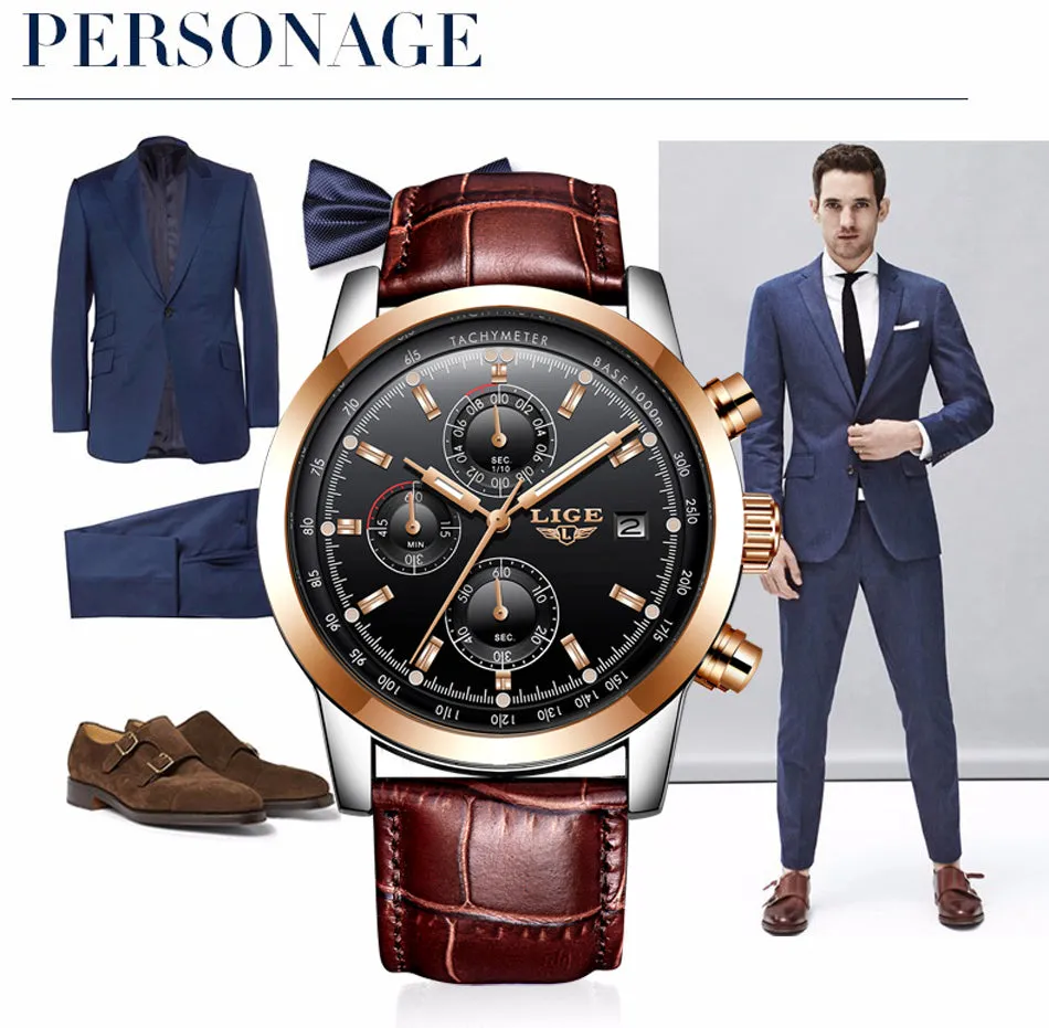 Rosewood Chronograph Water Resistant Watch